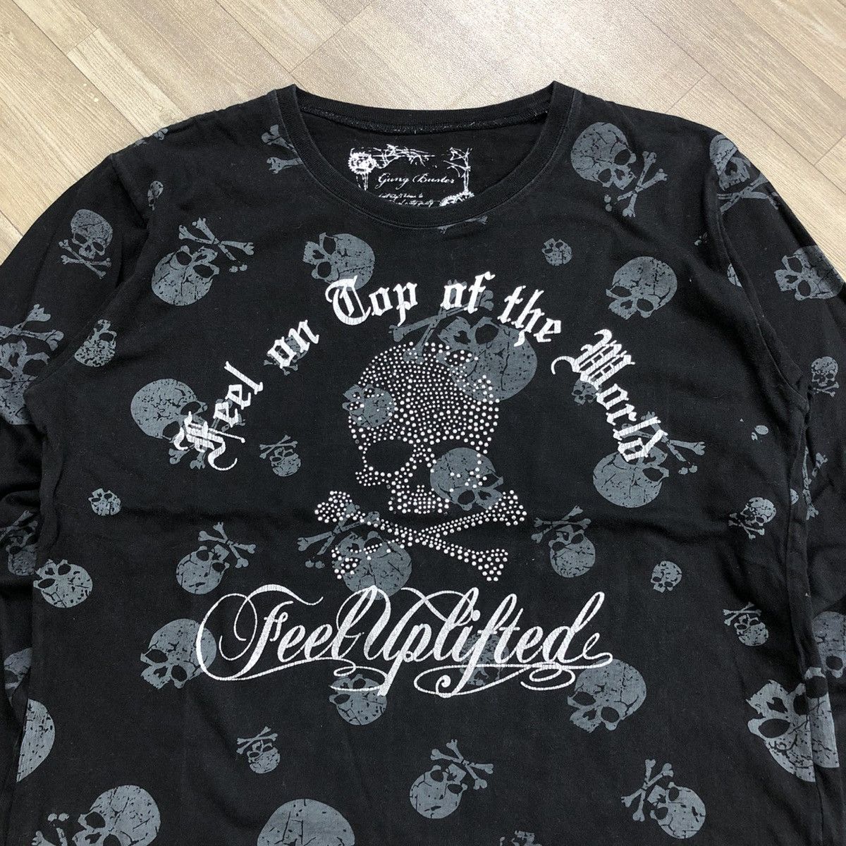 If Six Was Nine × Japanese Brand 2000s Gang Baster Poem Skull Grunge Lgb Striped LongSleeve Size US L / EU 52-54 / 3 - 2 Thumbnail
