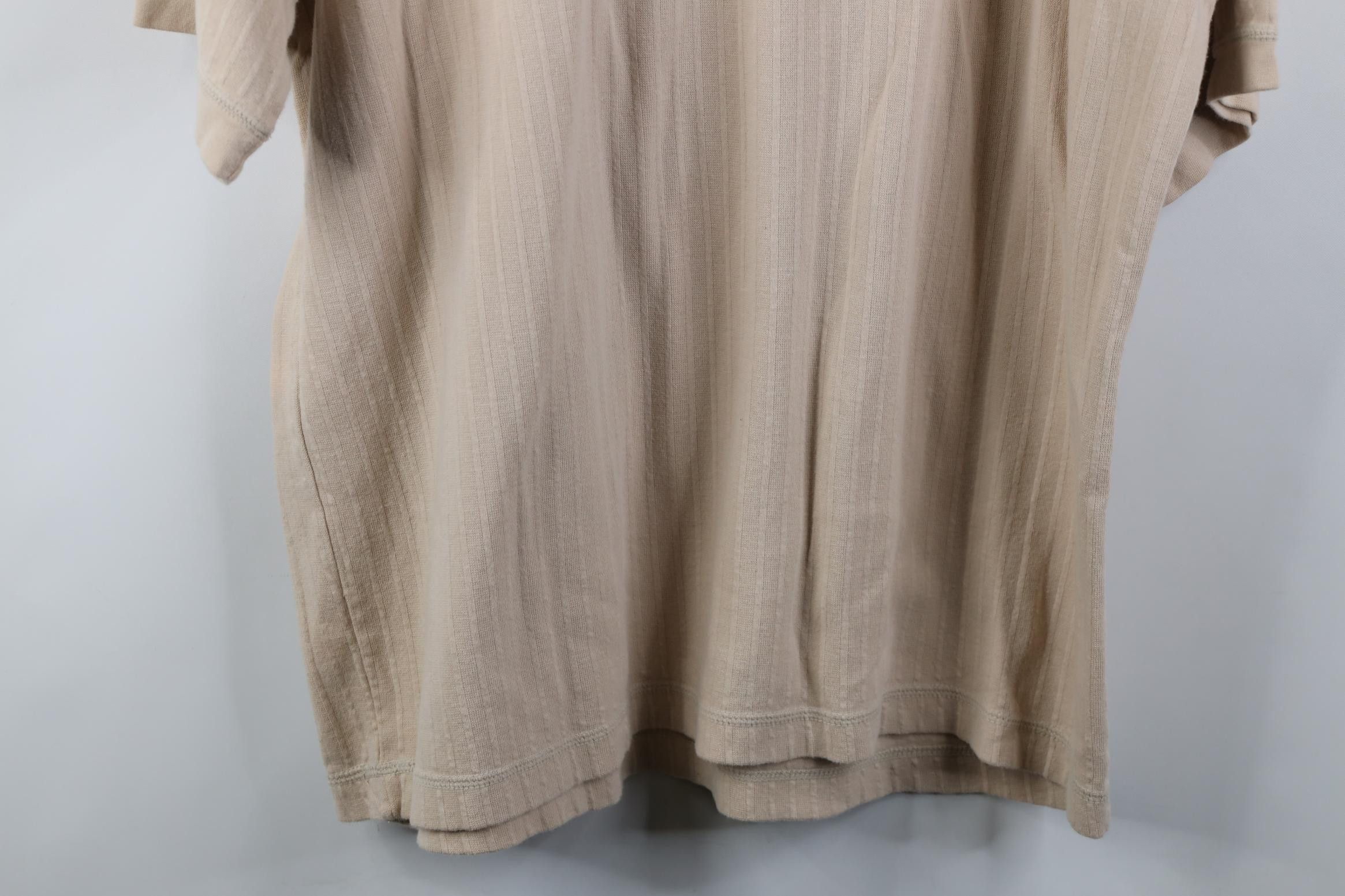 Vintage Vintage 90s Streetwear Ribbed Knit Henley T-Shirt Beige Size US XL / EU 56 / 4 - 12 Thumbnail