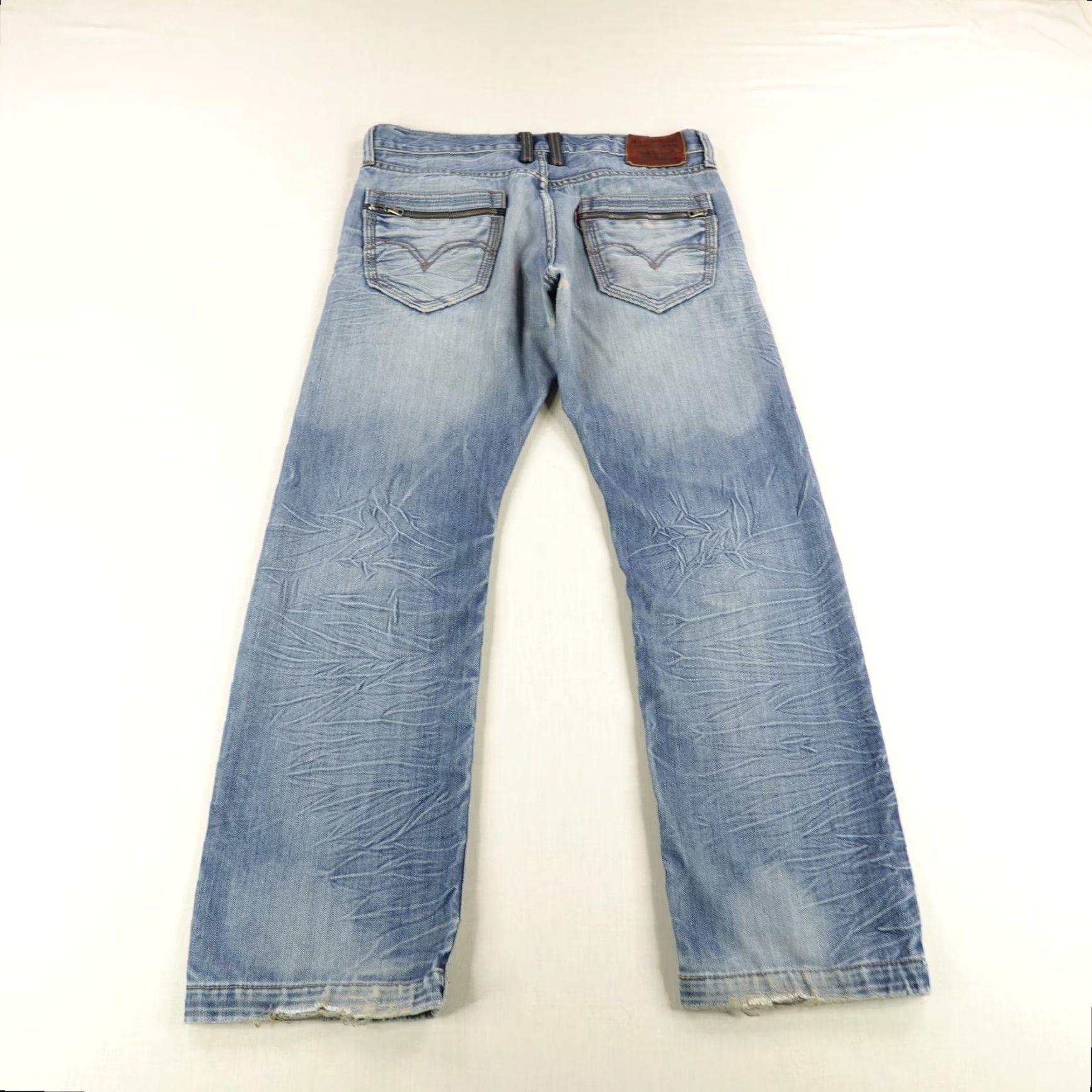 Levi's Levis 514 Jeans Mens 34x30 Blue Slim Straight Distressed Denim Size US 34 / EU 50 - 5 Thumbnail