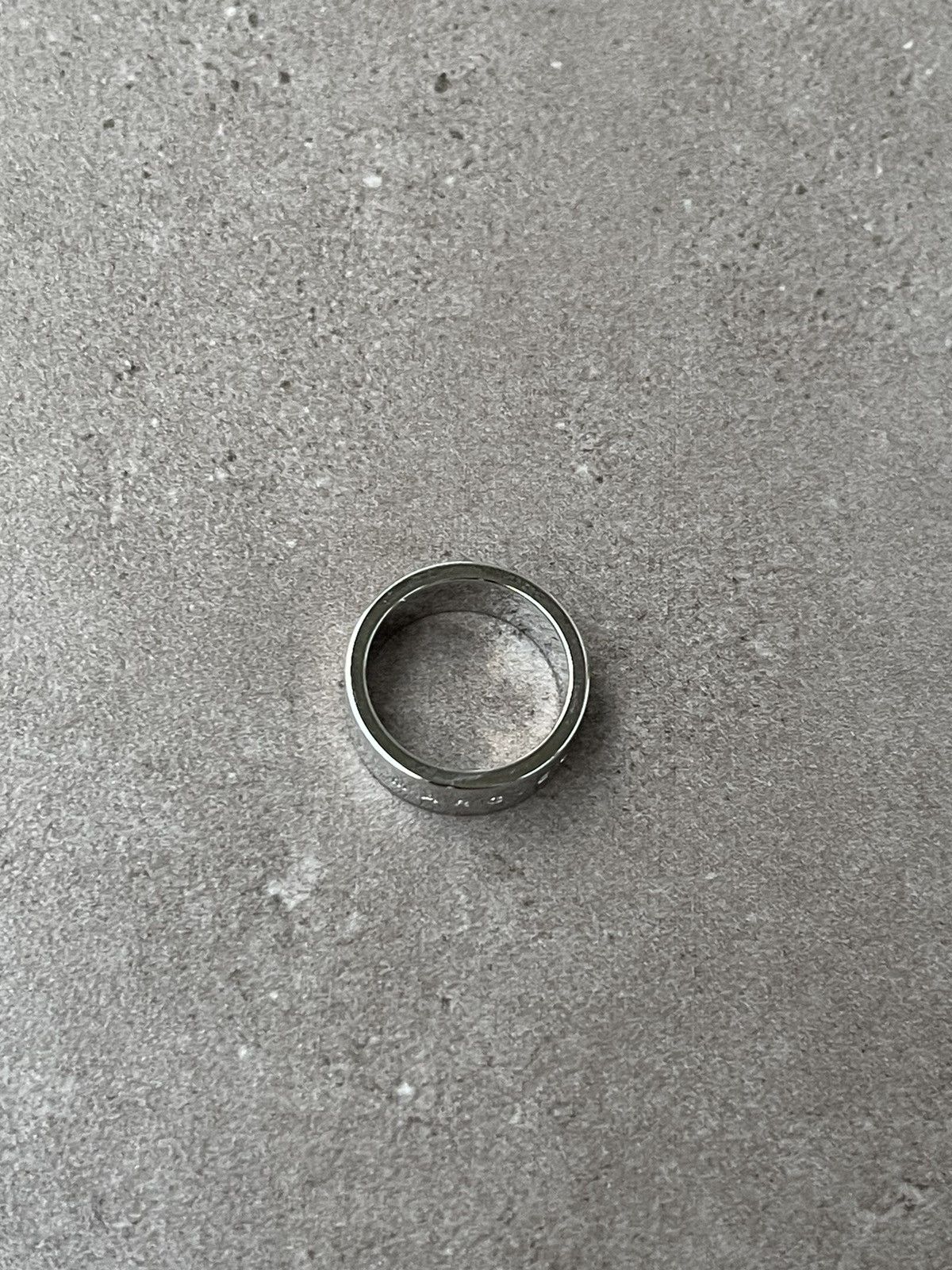 Maison Margiela !DS! FW23 Maison Margiela Text Logo Polished Palladio Ring Size ONE SIZE - 4 Thumbnail
