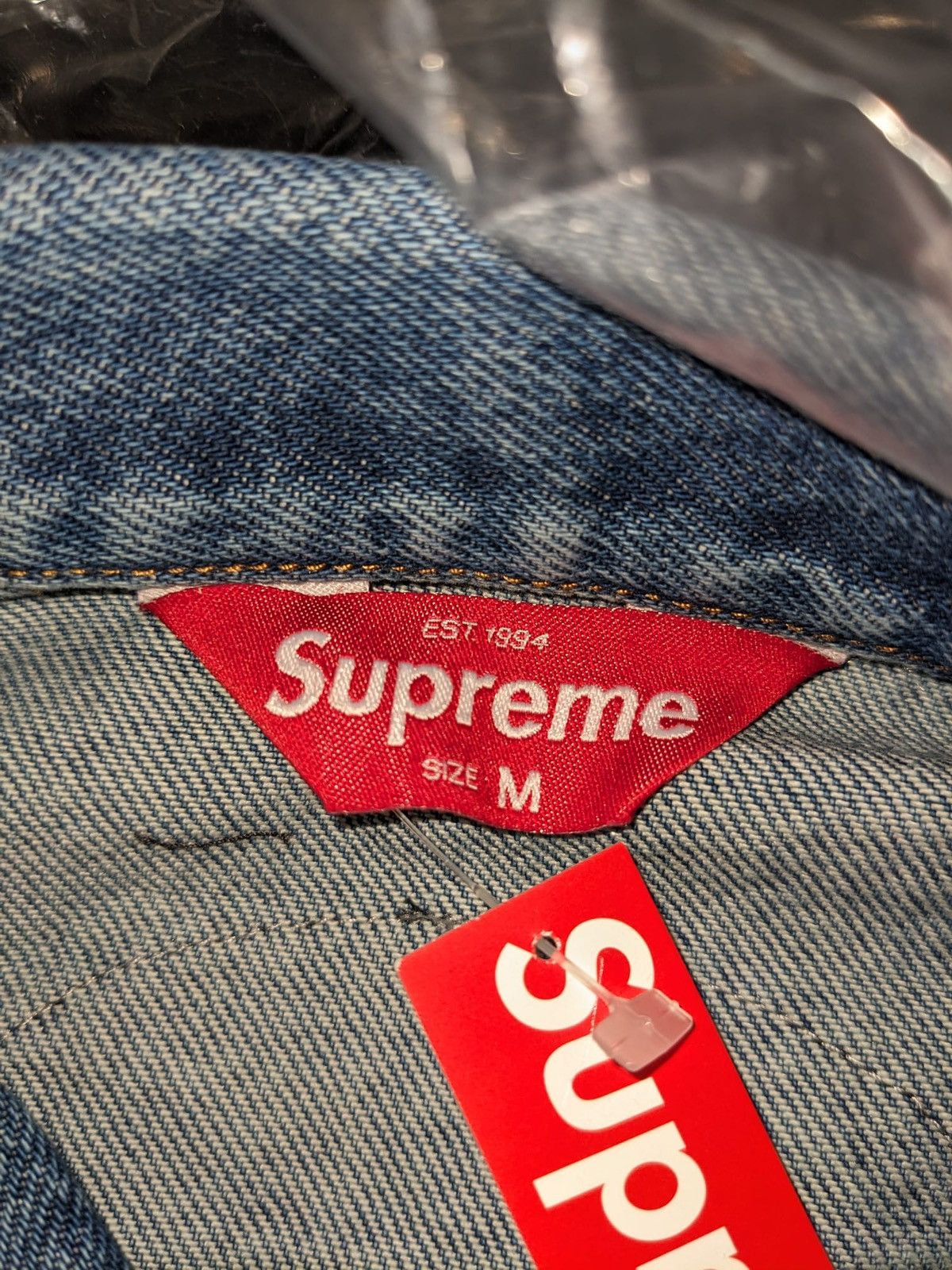 Supreme SS18 SUPREME PATCHES DENIM TRUCKER JACKET BLUE M Size US M / EU 48-50 / 2 - 7 Thumbnail