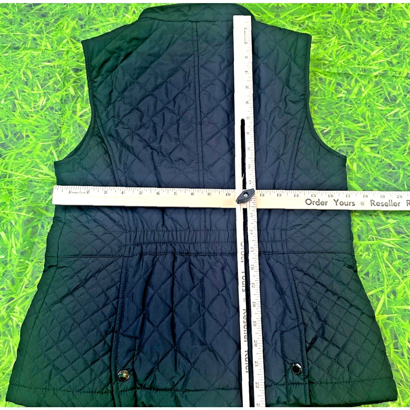 Talbots Talbots Womens Vest Full Zip Button Diamond Puffer Quilted Fleece Interior Argyle Diamond Black Small Regular Size S Size S / US 4 / IT 40 - 7 Thumbnail