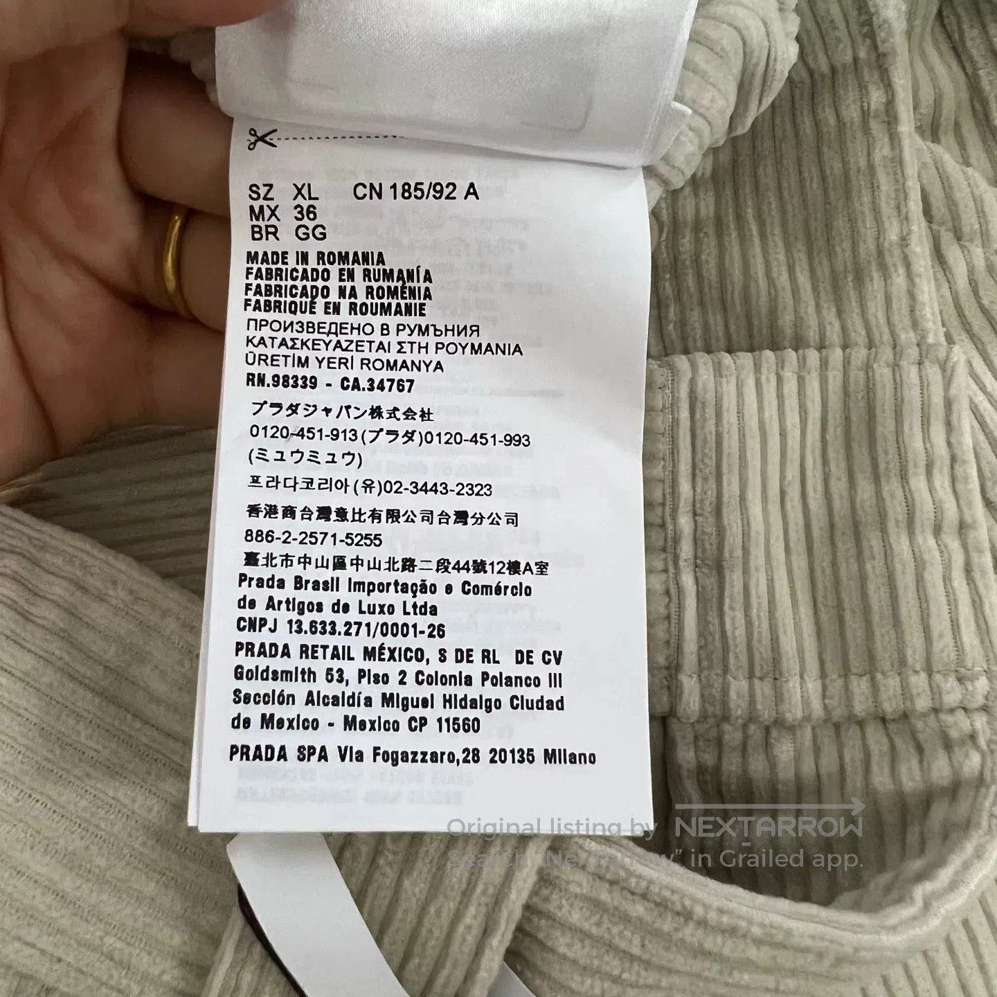 Prada prada beige corduroy cargo pants size xl. Size US 28 / EU 44 - 4 Thumbnail