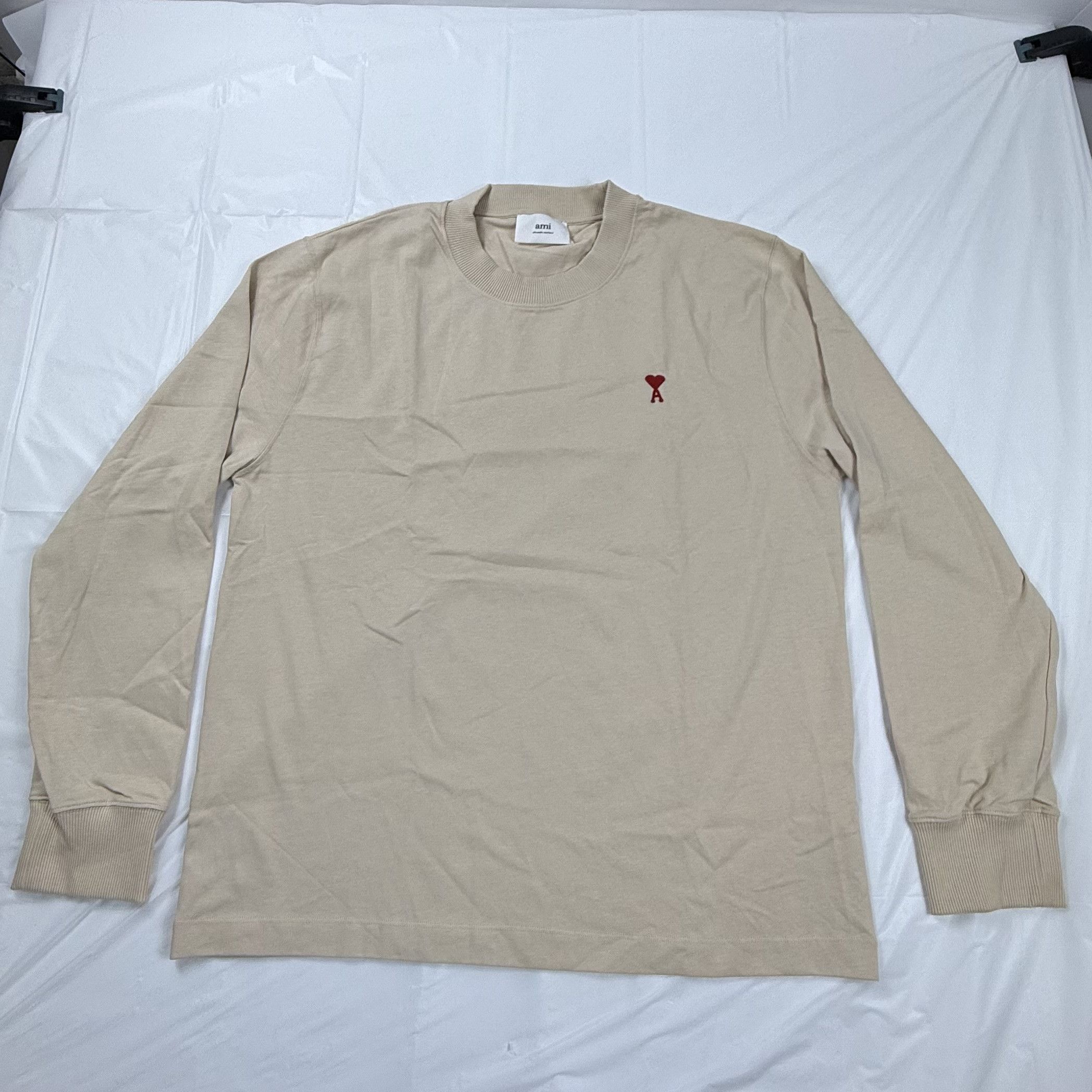 AMI Ami Alexandre Mattiussi Beige De Coeur Long Sleeve 3XL Size US XXL / EU 58 / 5 - 1 Thumbnail