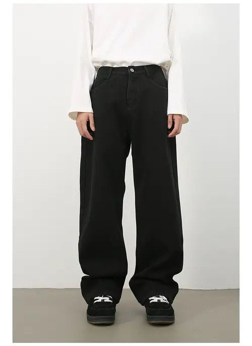 Japanese Brand × Jean Washed Vintage Loose Straight Black Jeans Size US 32 / EU 48 - 1 Thumbnail