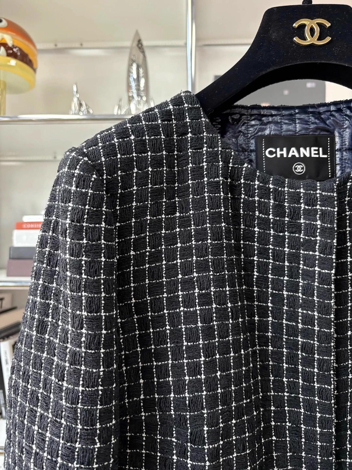 Chanel Chanel 16S B&W Check Crewneck Knit Jacket 40 Size M / US 6-8 / IT 42-44 - 3 Thumbnail