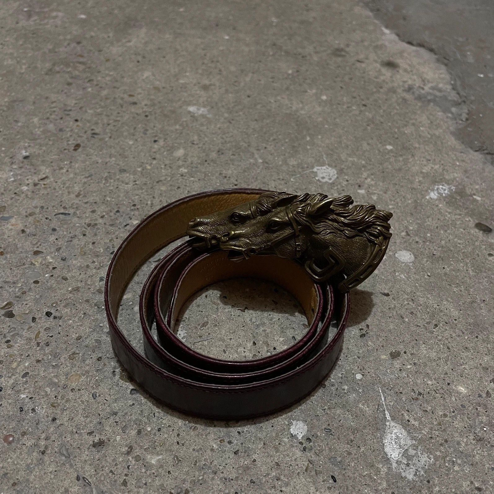 Gucci Very rare vintage 70s gucci horses buckle belt Size ONE SIZE - 1 Thumbnail