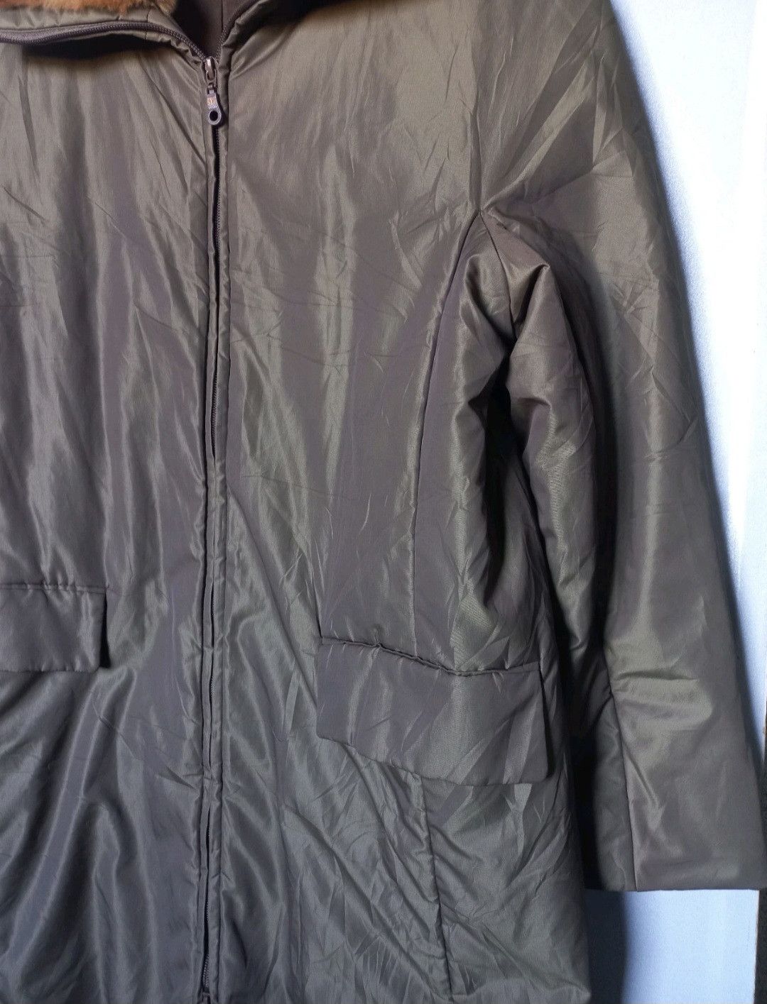 Max Mara Max Mara Jacket Coat With Fur Winter Khaki Usa 8 GB 10 Size M / US 6-8 / IT 42-44 - 2 Thumbnail