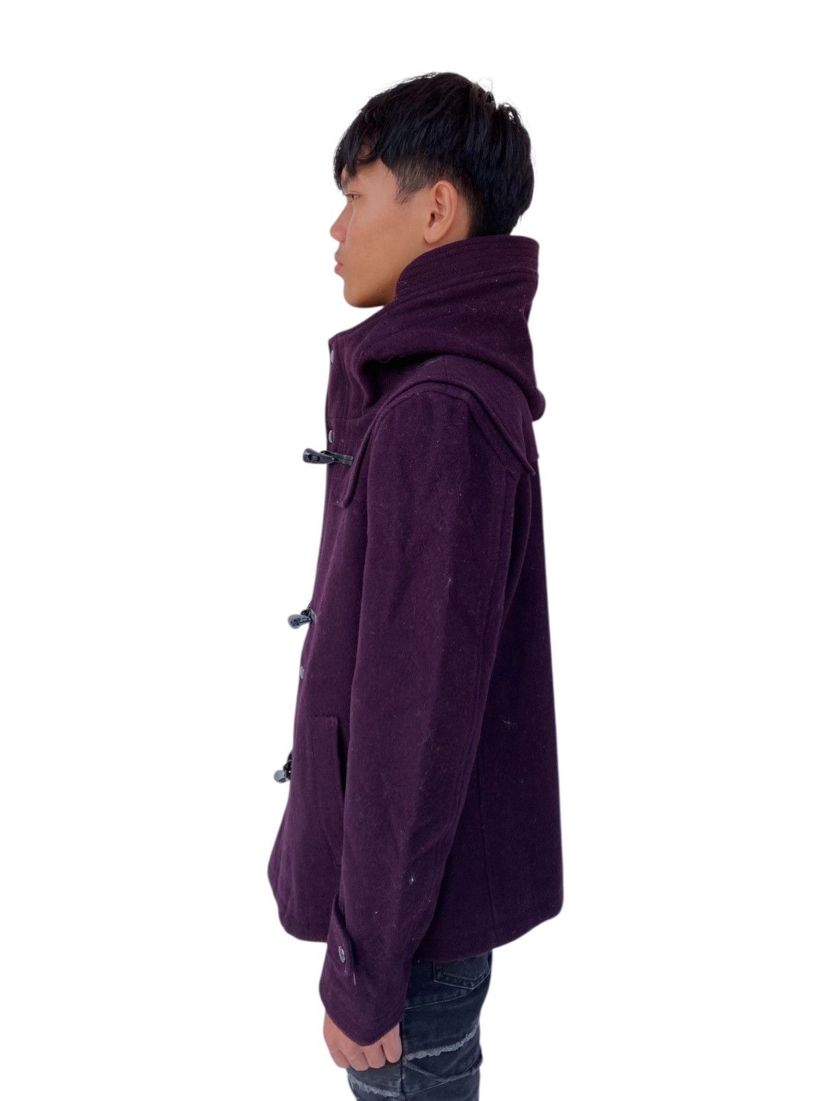 14th Addiction 2000s Tornado Mart - Red Wine Horn Button Wool Jacket Size US M / EU 48-50 / 2 - 2 Thumbnail