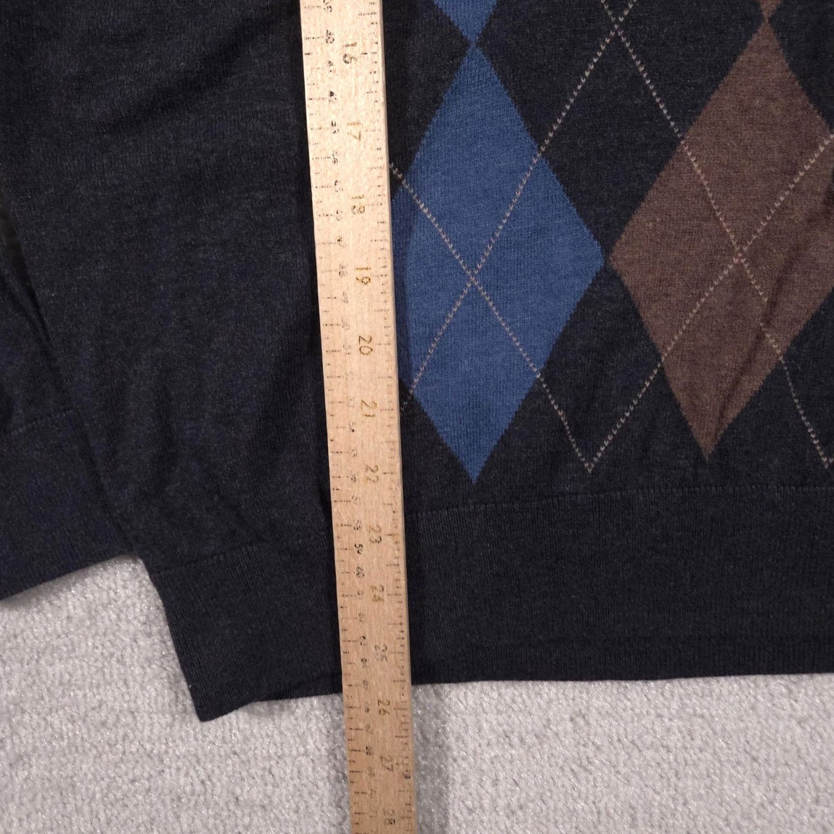 Croft & Barrow Croft & Barrow Sweater Mens Large Gray Argyle Crewneck Knit Pullover Classic Size US L / EU 52-54 / 3 - 6 Thumbnail