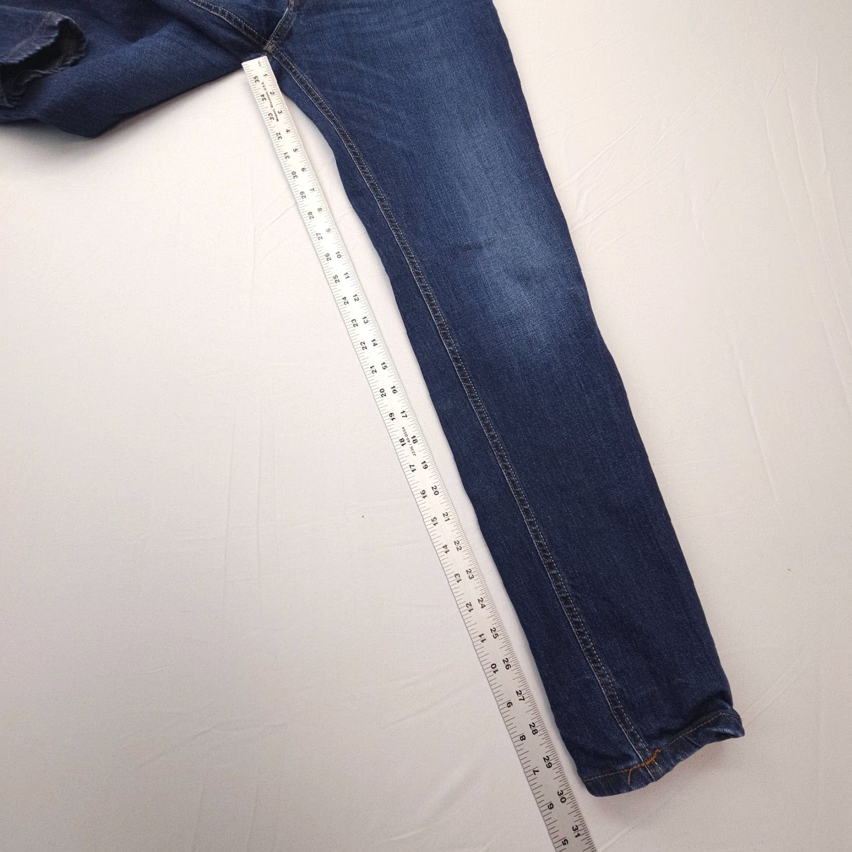 Vintage Spoke London Slim Taper Jeans Mens 32 Blue Dark Wash Stretch Denim Size US 32 / EU 48 - 4 Thumbnail