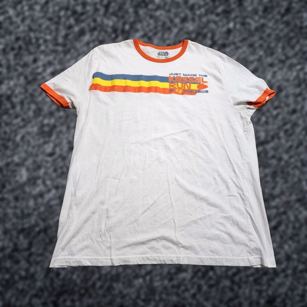 Disney VINTAGE Disney Star Wars Galaxy's Edge Kessel Run Millennium Falcon T-Shirt Adults 2XL White Unisex Size US XXL / EU 58 / 5 - 1 Thumbnail