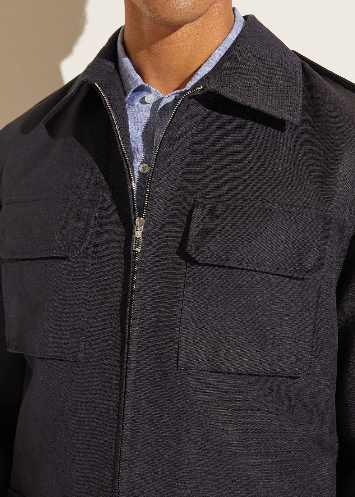 Loro Piana o1srvl11e0924 Nauro Jacket in Navy Blue Size US L / EU 52-54 / 3 - 3 Thumbnail