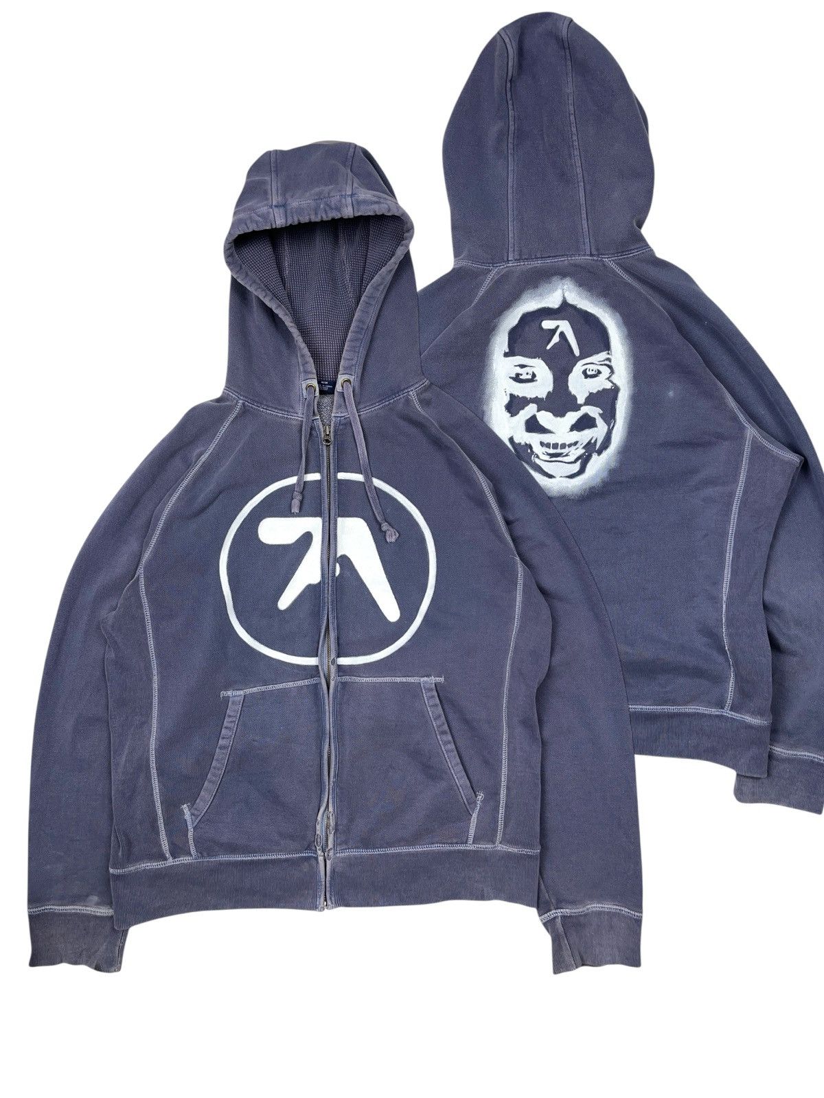 Vintage Aphex Twin Distressed Custom Made Gap Zip Hoodie
