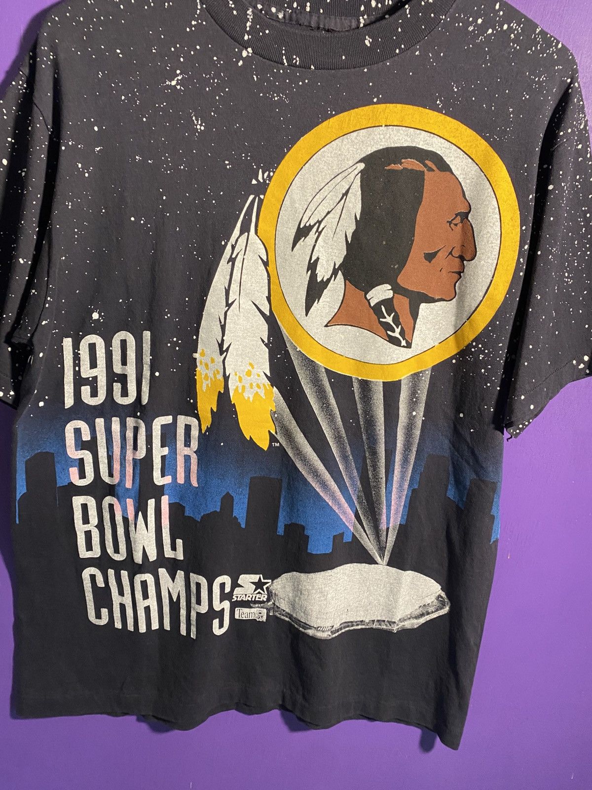 Starter Vintage 1991 Starter Washington commanders champs AOP tee Size US L / EU 52-54 / 3 - 3 Thumbnail