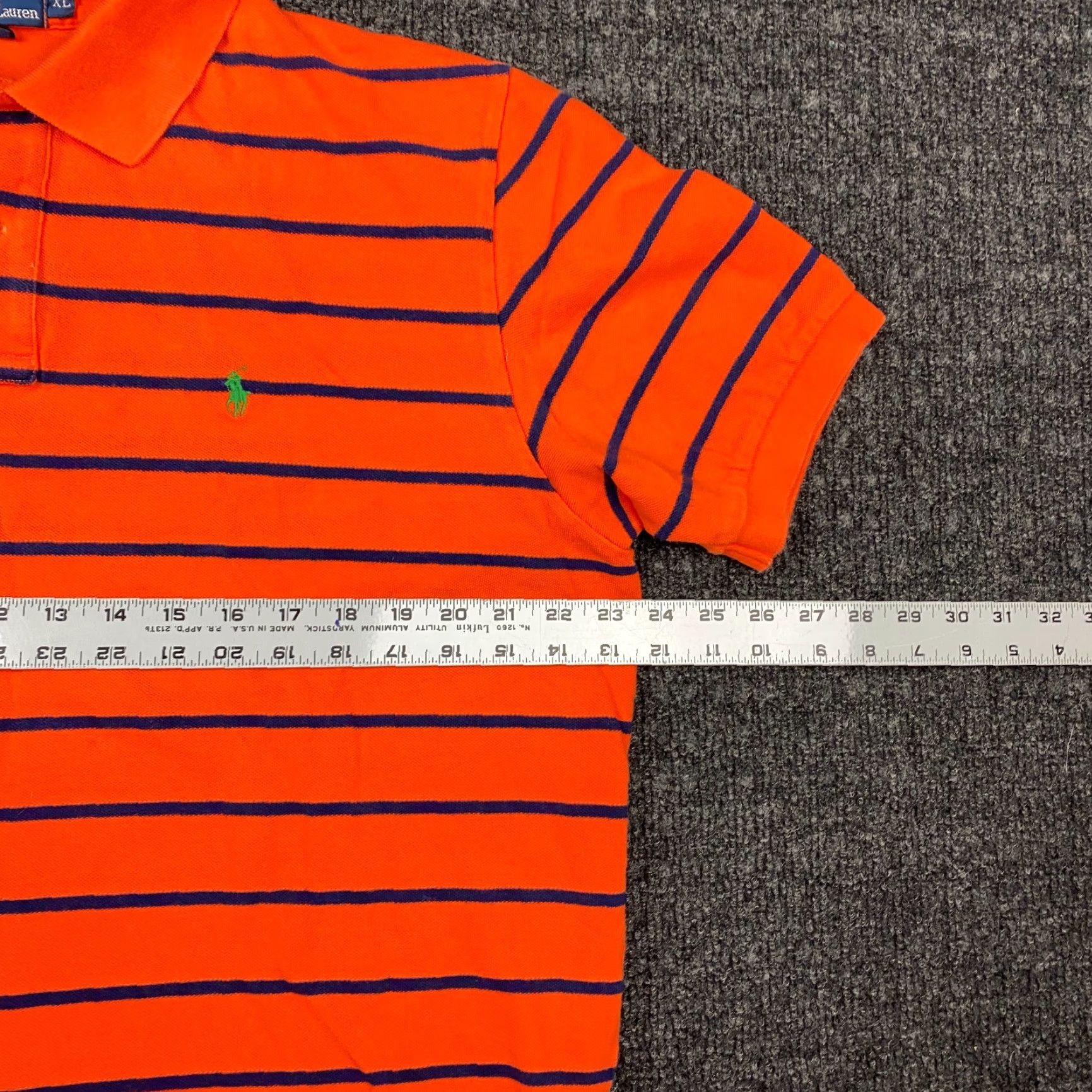 Polo Ralph Lauren VINTAGE Polo Ralph Lauren Polo Shirt Short Sleeve Pony Orange Navy Blue 90s XL Men's Classic Casual Shirt Size US XL / EU 56 / 4 - 5 Thumbnail