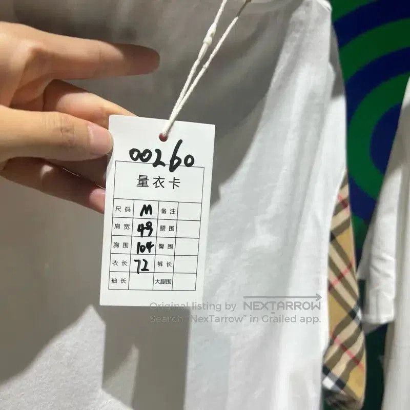 Burberry Burberry White Cotton T-Shirt with Classic Check Sleeves. Size M / US 6-8 / IT 42-44 - 5 Thumbnail