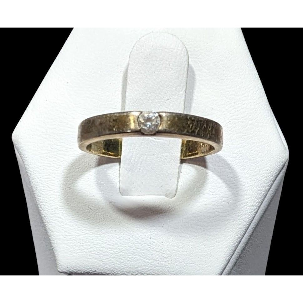 Other Minimalist Gold Tone Over Sterling Silver Single Cubic Zirco Size ONE SIZE - 3 Thumbnail
