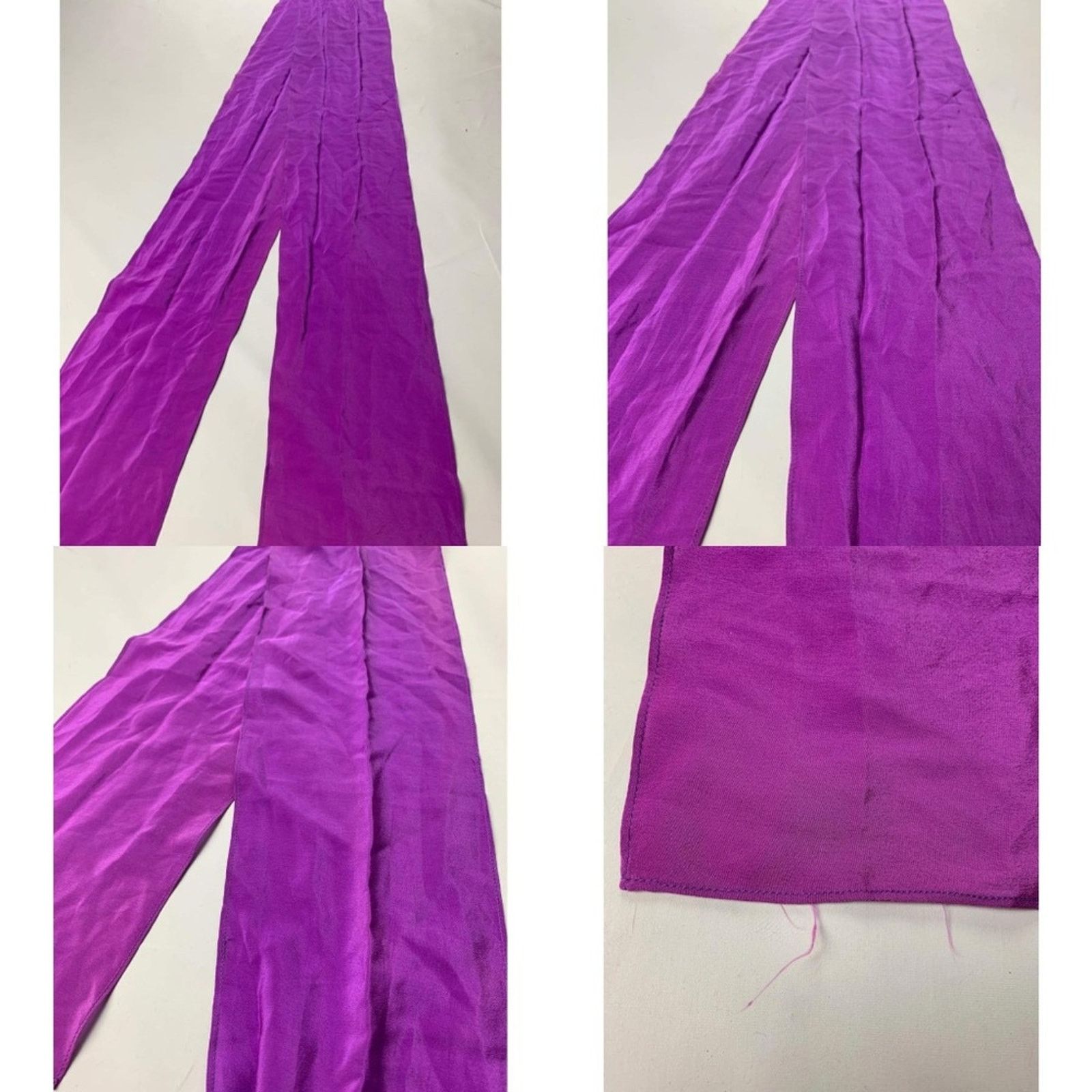 Other 2 vintage Scarves Solid Pink & Purple Square & Rectangle Size ONE SIZE - 4 Thumbnail