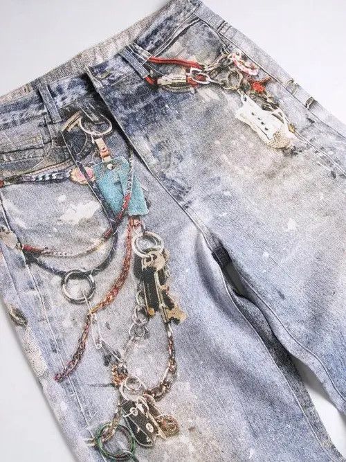 Jean × Vintage DRIP denim jeans Y2K Baggy vintage Size US 31 - 4 Thumbnail
