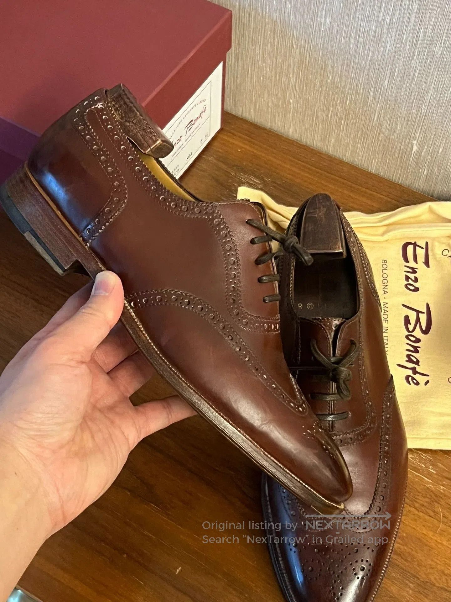 Enzo Bonafe Enzo Bonafe Brown Brogue Leather Shoes. Size US 9.5 / EU 42-43 - 3 Thumbnail