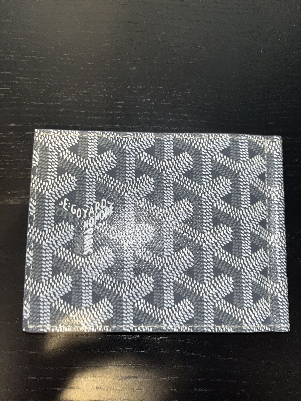 image of Goyard Saint-Thomas Bifold Money Clip Canvas Wallet in Grey, Men's