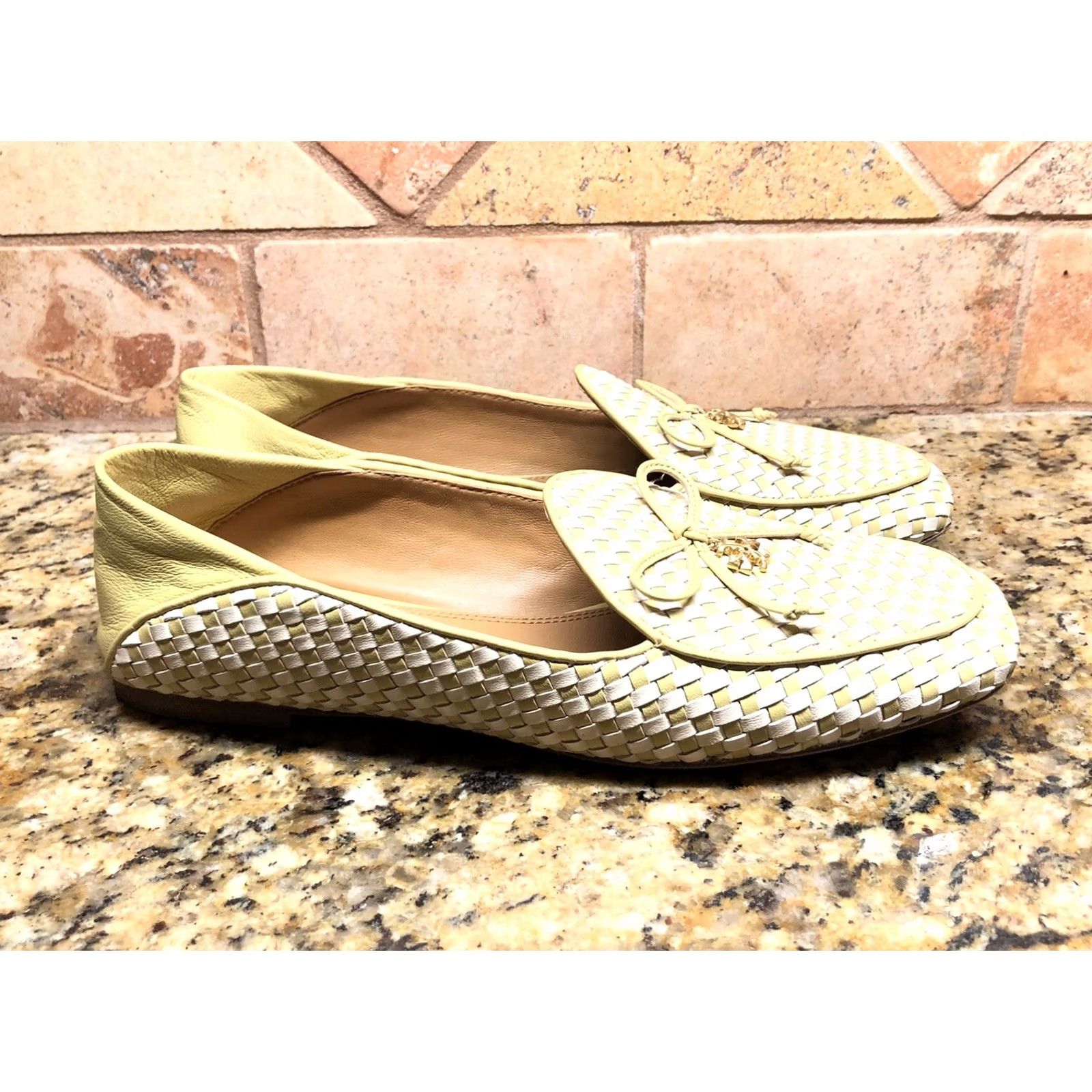Tory Burch TORY BURCH WOVEN LOAFER FLAT in 2-Tone Cream Pale Yellow 7.5 M Size US 8 / IT 38 - 3 Thumbnail