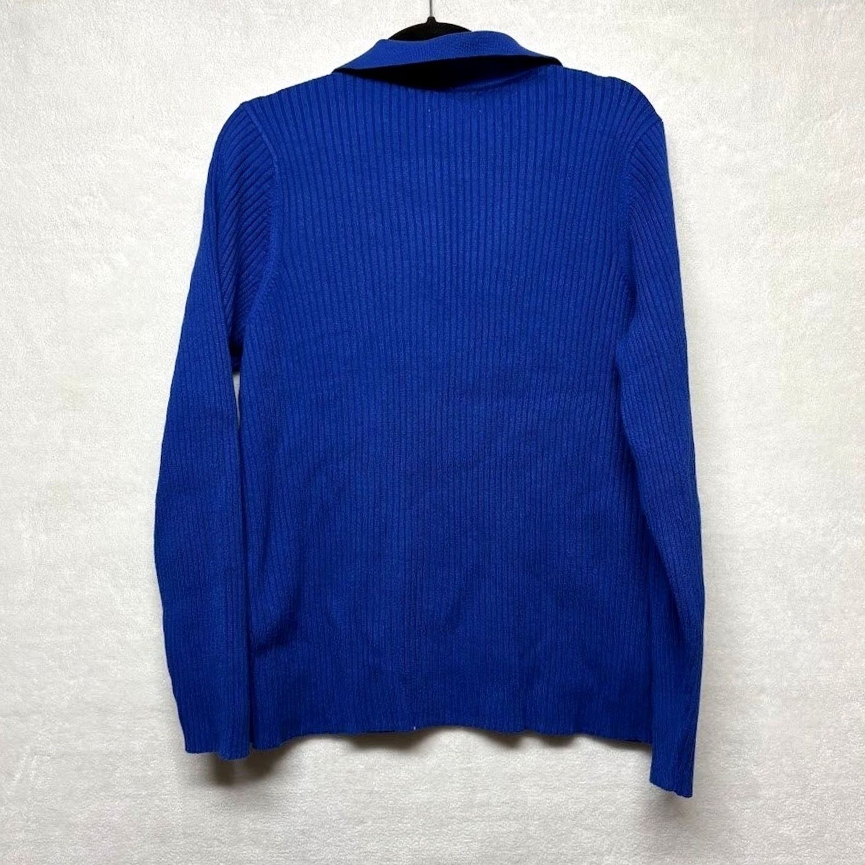 Old Navy VINTAGE Old Navy Ribbed Collared V Neck Long Sleeve Sweater Blue Black Plus Size 3X Size XXL / US 16-18 / IT 52-54 - 3 Thumbnail