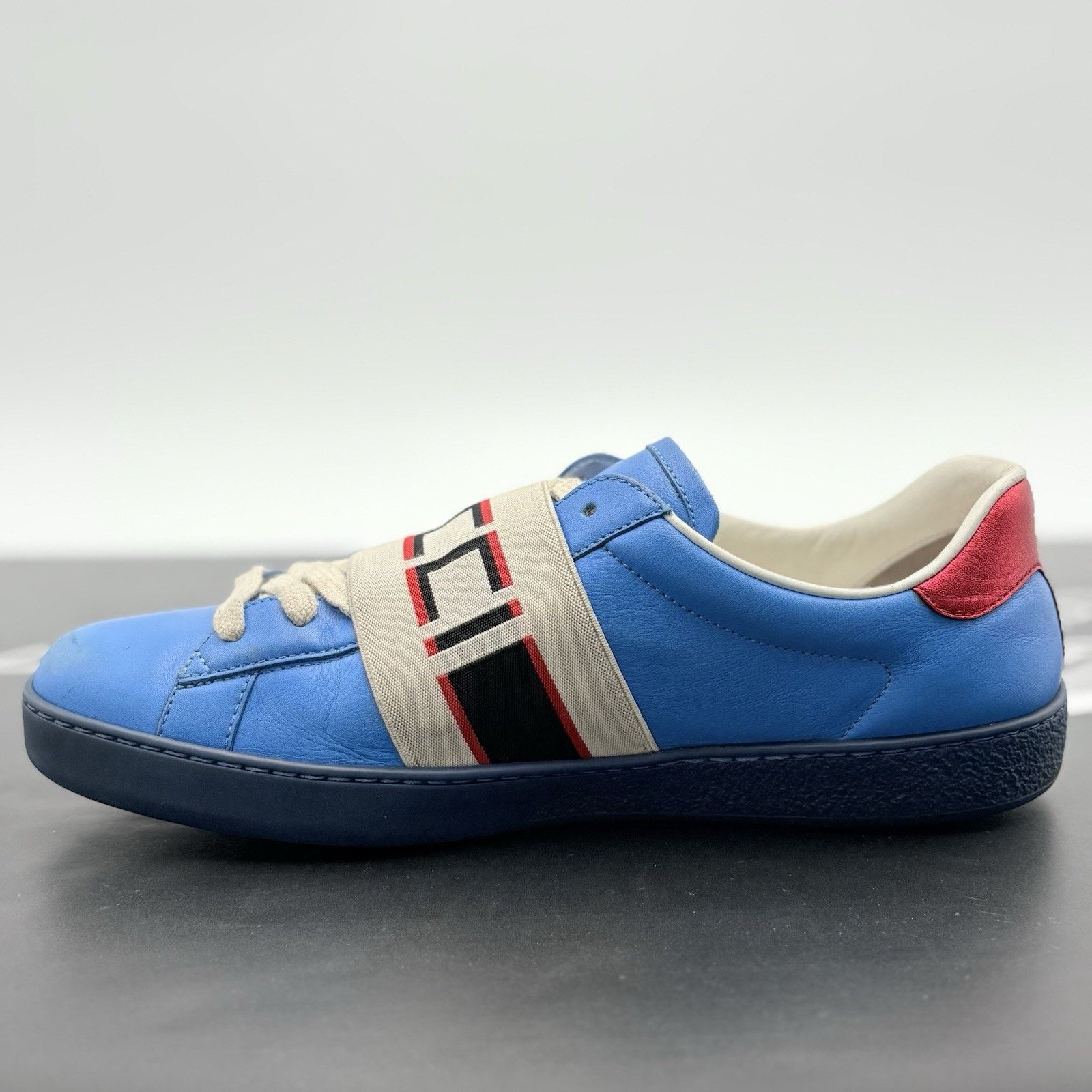Gucci Gucci Ace Stripe Leather ' Blue ' | GOOD CONDITION! Size US 7.5 / EU 40-41 - 4 Thumbnail