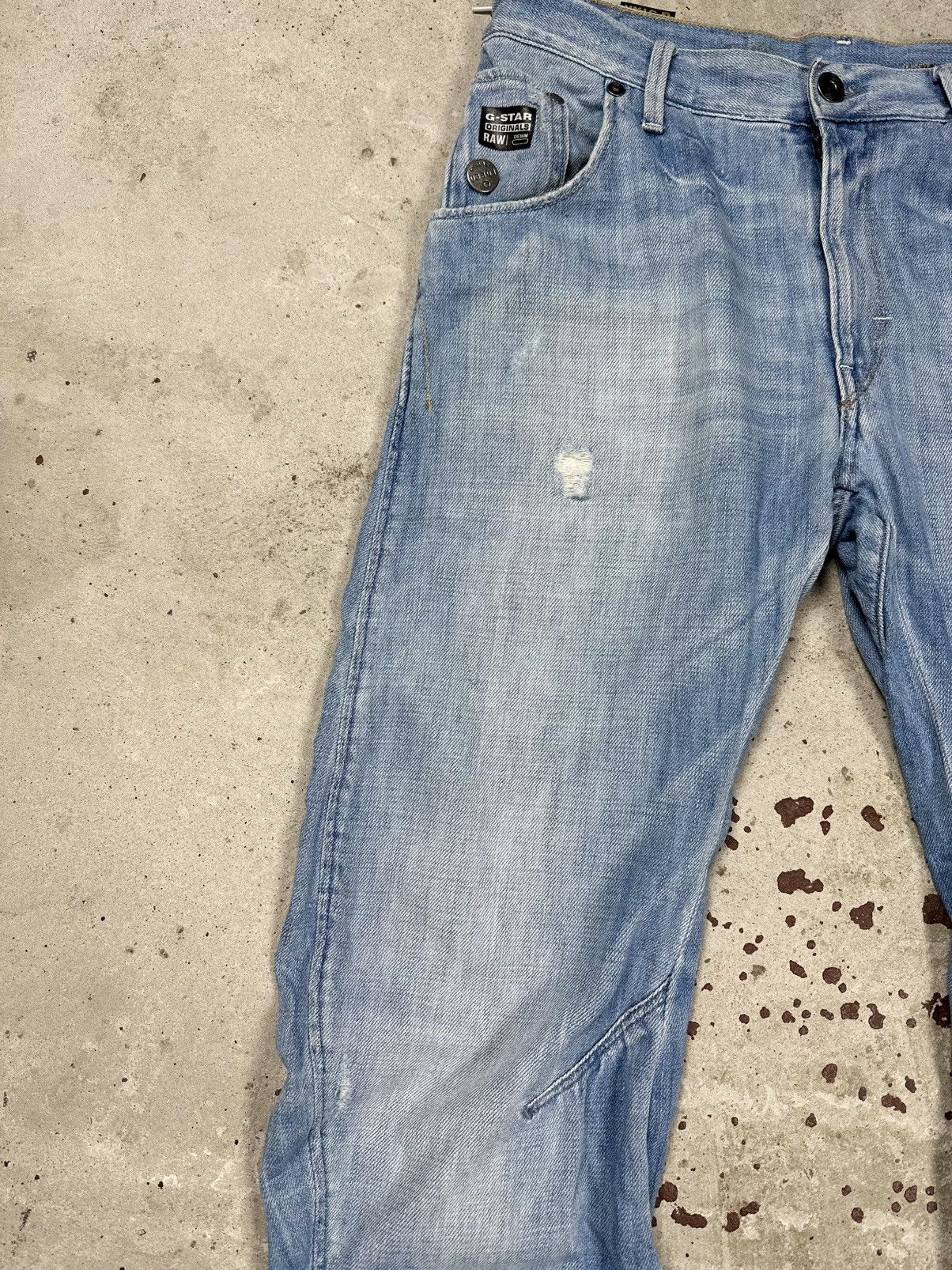 G-Star × Japanese Brand × Vintage Vintage Y2K G Star Raw 3301 Distressed Tapered Denim Jeans Size US 31 - 6 Thumbnail