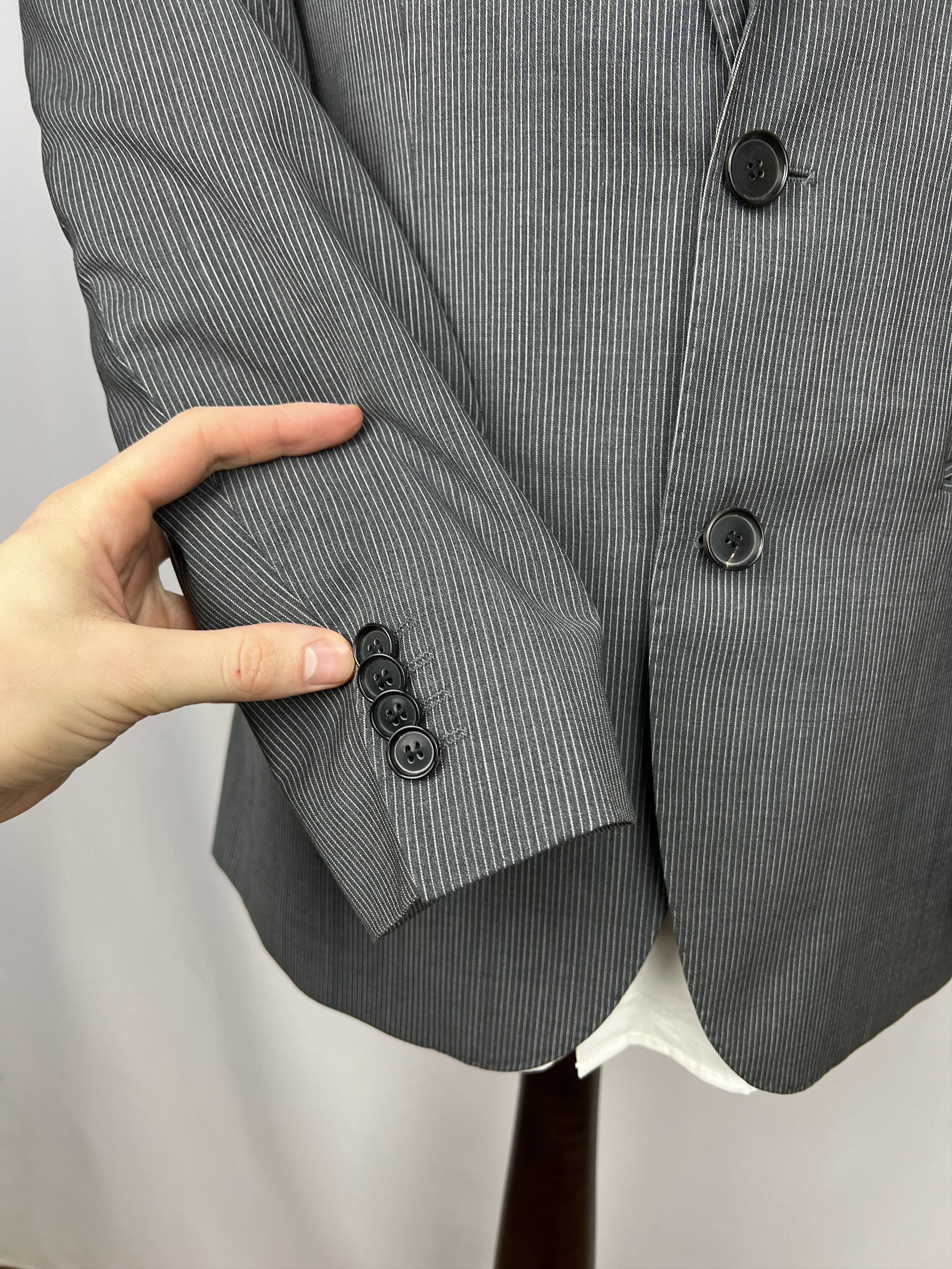 Hugo Boss by Lanificio Biella Woven Micro-Striped Wool 2 Piece Suit Size 38R - 8 Thumbnail