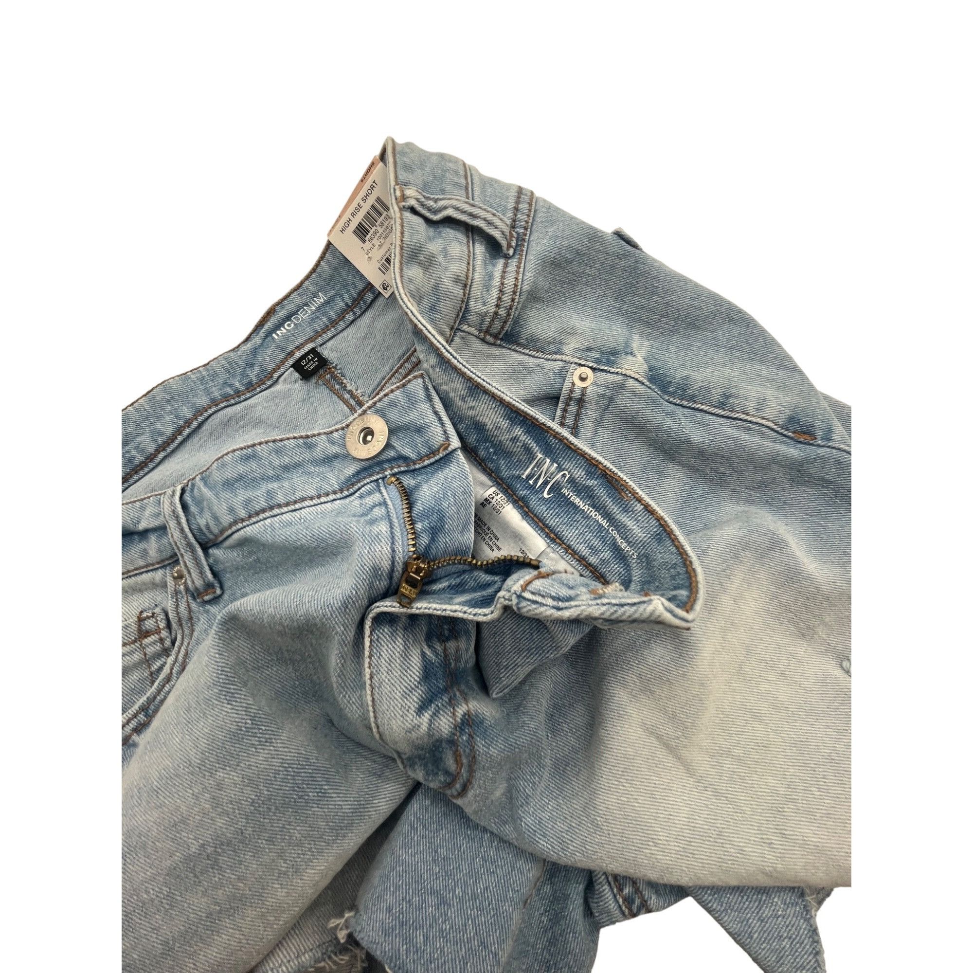 Other INC International Concepts Frayed Hem High-Rise Denim shorts Size 31" - 6 Thumbnail