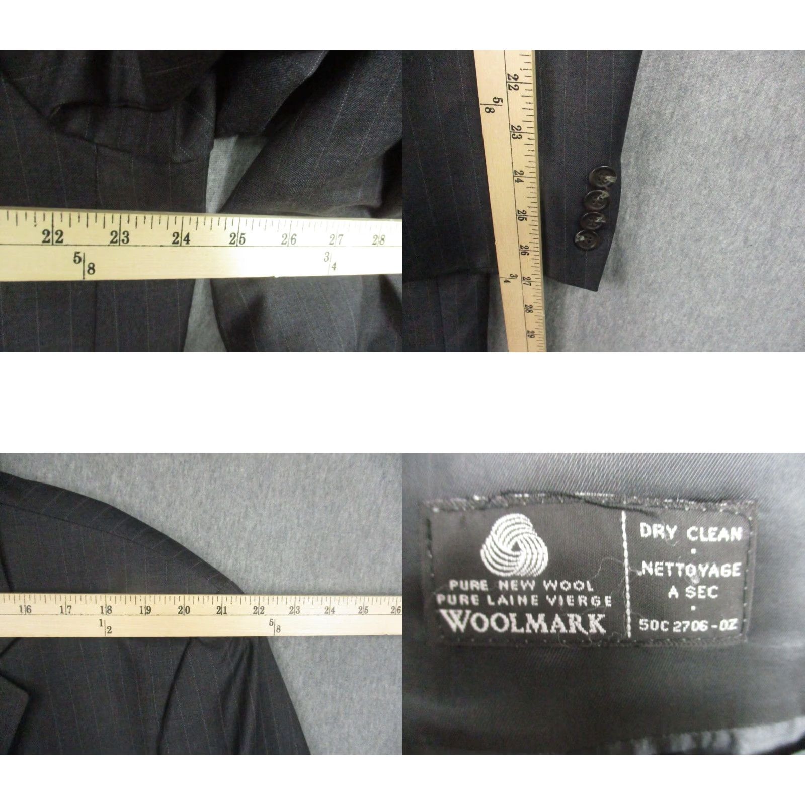 Ralph Lauren VINTAGE LAUREN RALPH LAUREN Sport Jacket 48L Wool Gray Stripe Blazer Size 48R - 8 Thumbnail
