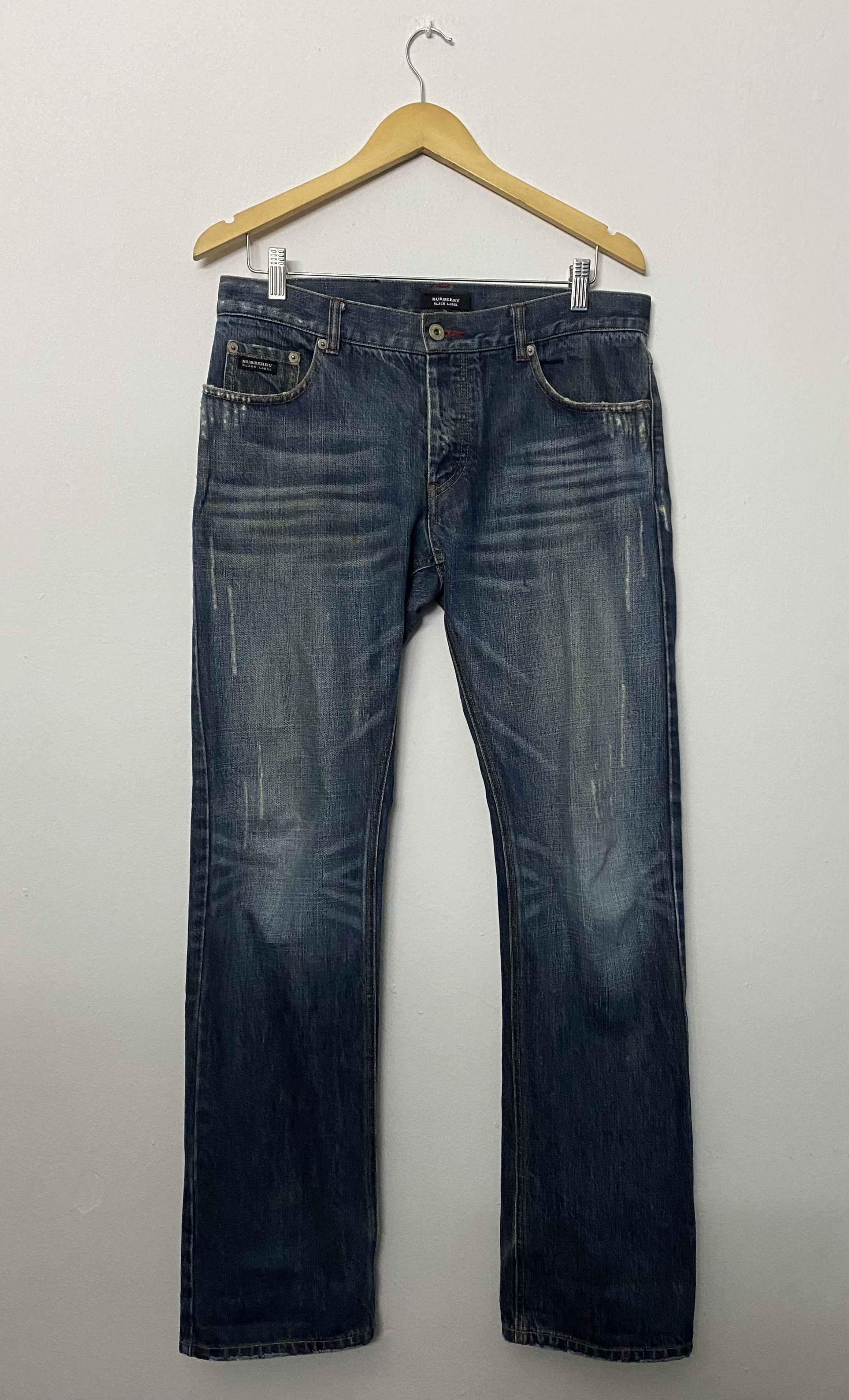Burberry Burberry Black Label Distressed Nova Check Denim Jeans Size US 33 - 1 Thumbnail
