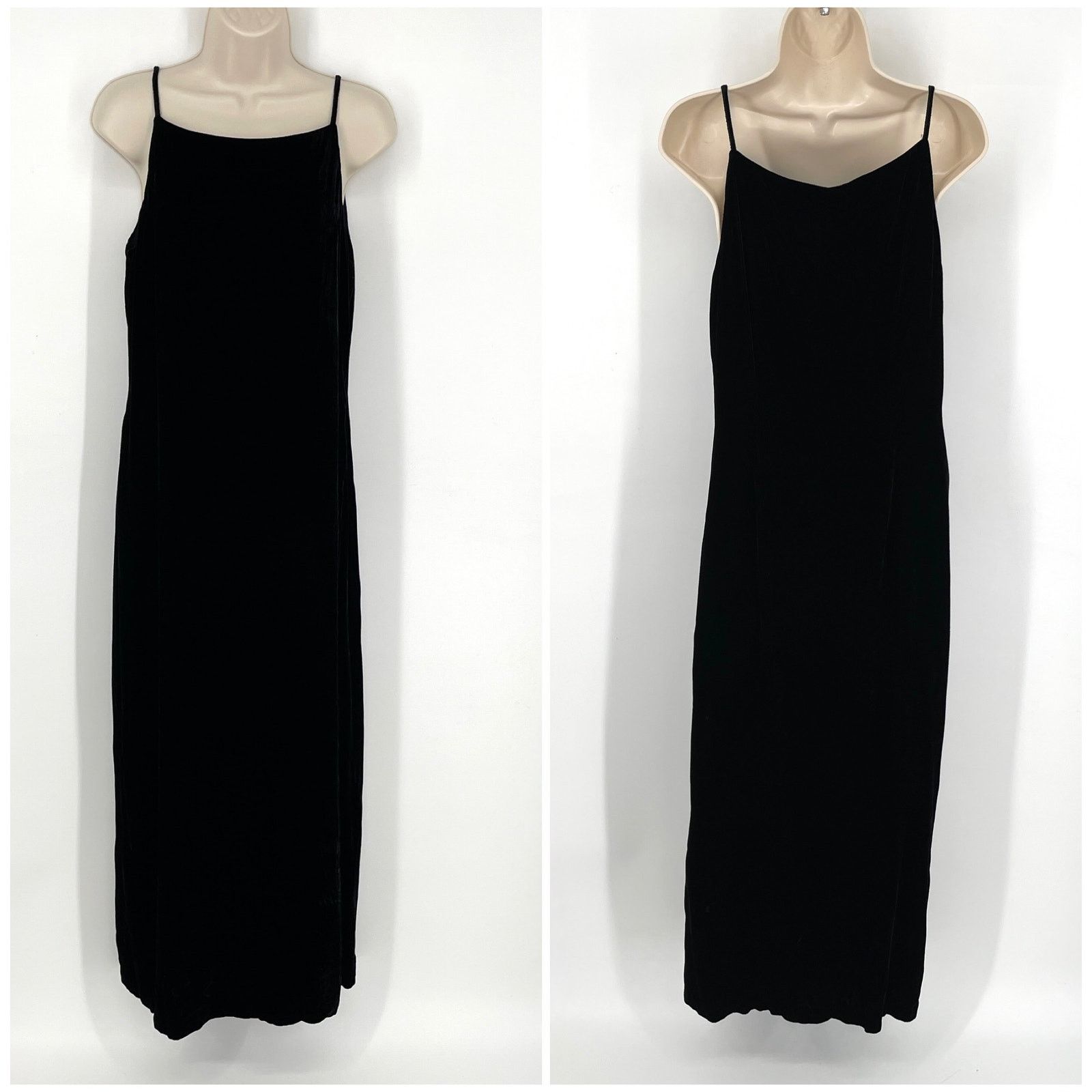 Max Studio Leon Max VINTAGE Velvet Maxi Dress M Black Lined