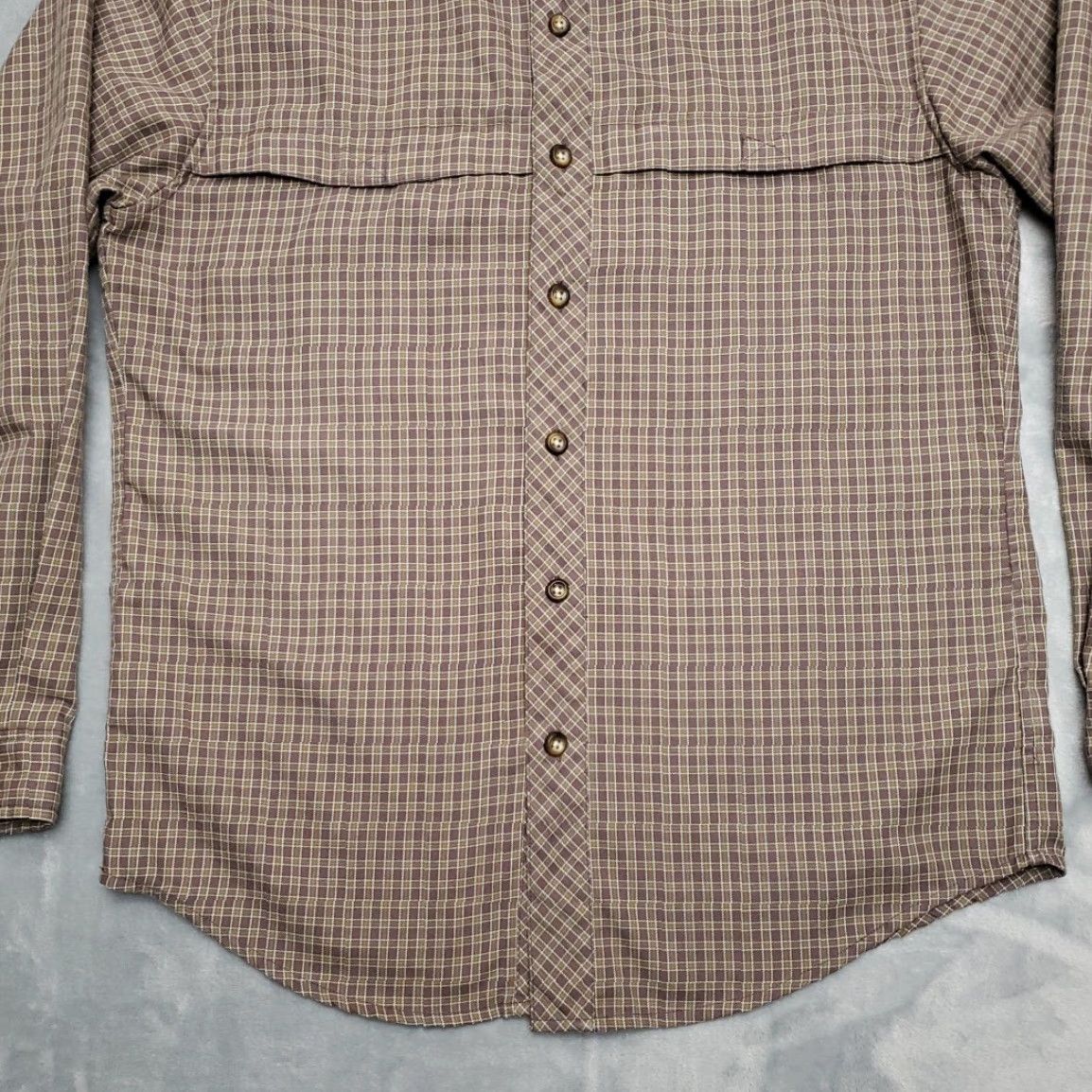 ExOfficio ExOfficio Shirt Mens Small Brown Plaid Performance Technical Zip Pockets Outdoor Size US S / EU 44-46 / 1 - 2 Thumbnail