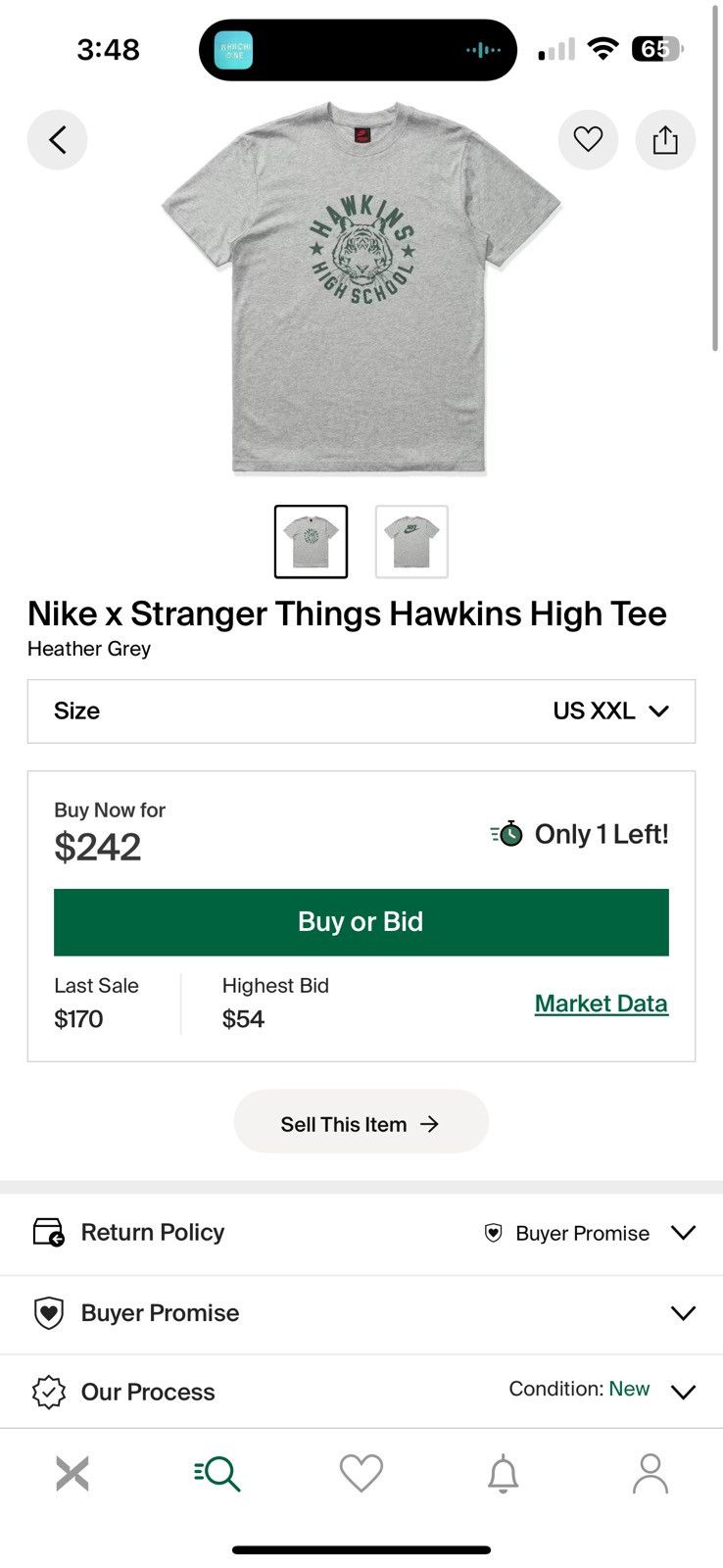 Nike Heather Grey Nike Stranger Things Hawkins High T-Shirt Size US XXL / EU 58 / 5 - 1 Thumbnail
