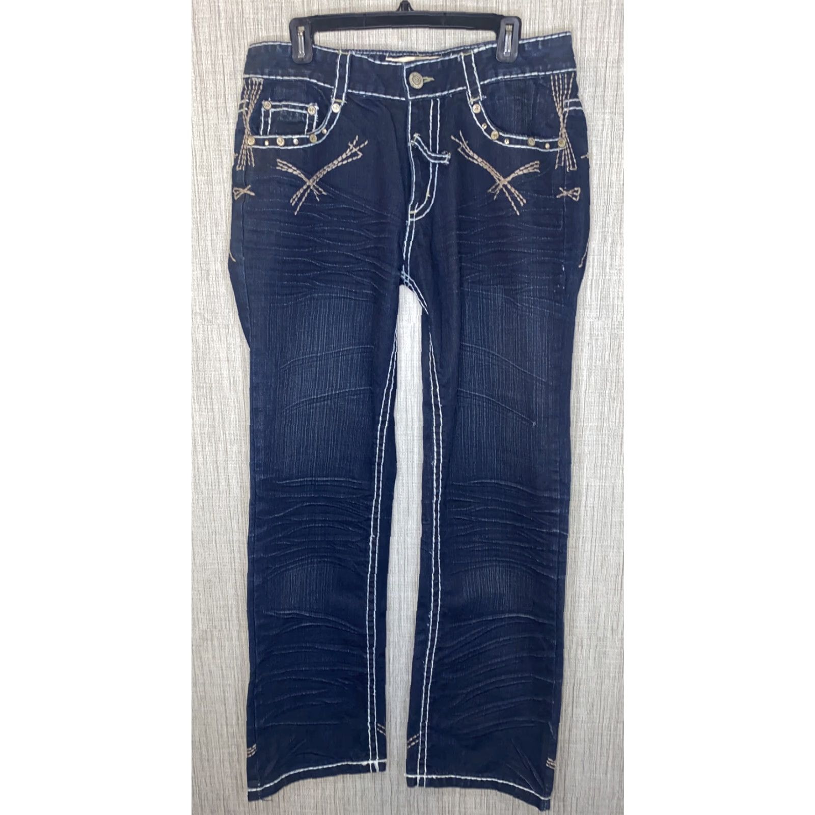 Vintage Grand Royale USA Mens Dark Wash Denim Jeans Size 36x32 Regular Fit Zip Fly Blue NWT Size US 36 / EU 52 - 2 Thumbnail