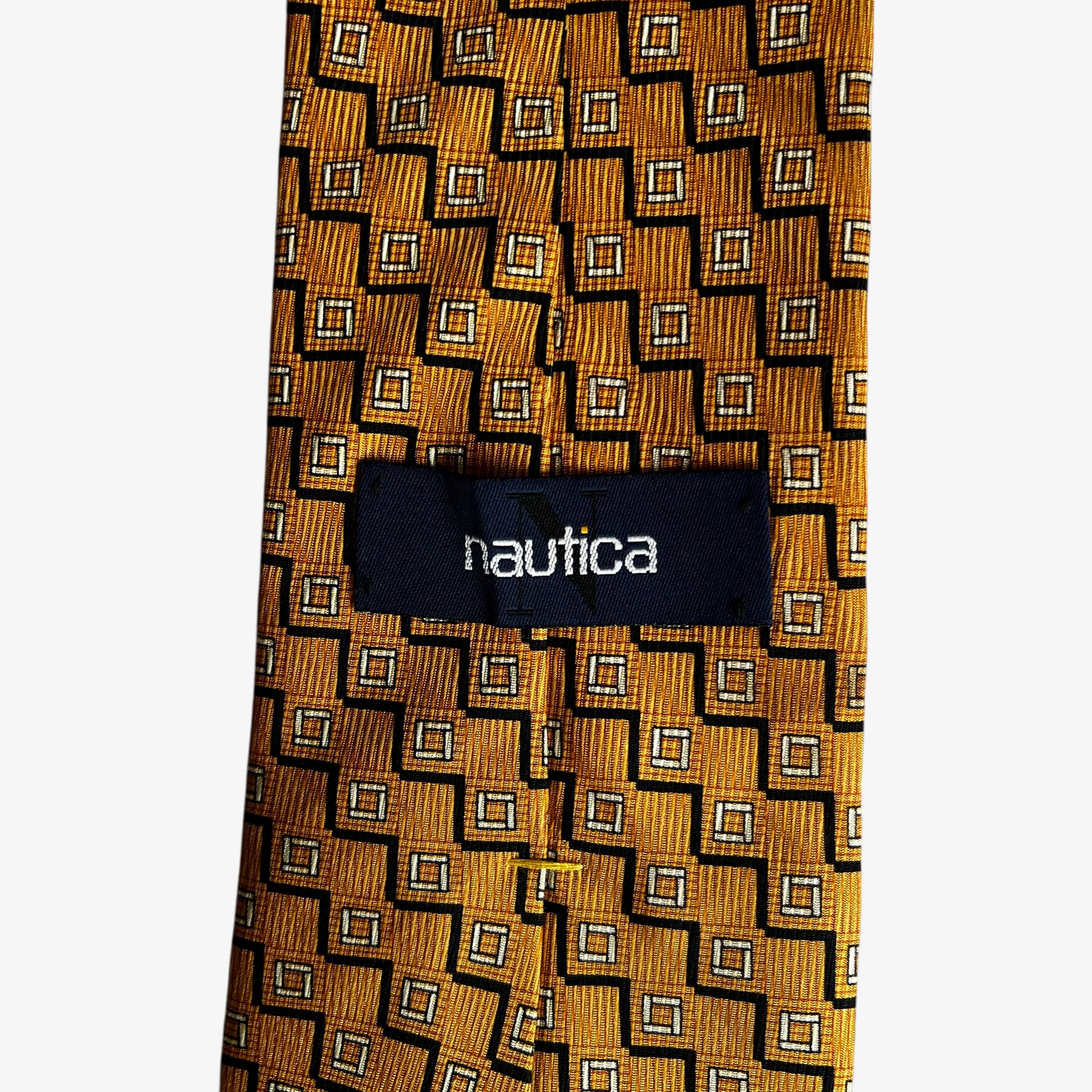 Nautica Vintage 90s Nautica Abstract Zig Zag Striped Orange Silk Tie Size ONE SIZE - 2 Thumbnail