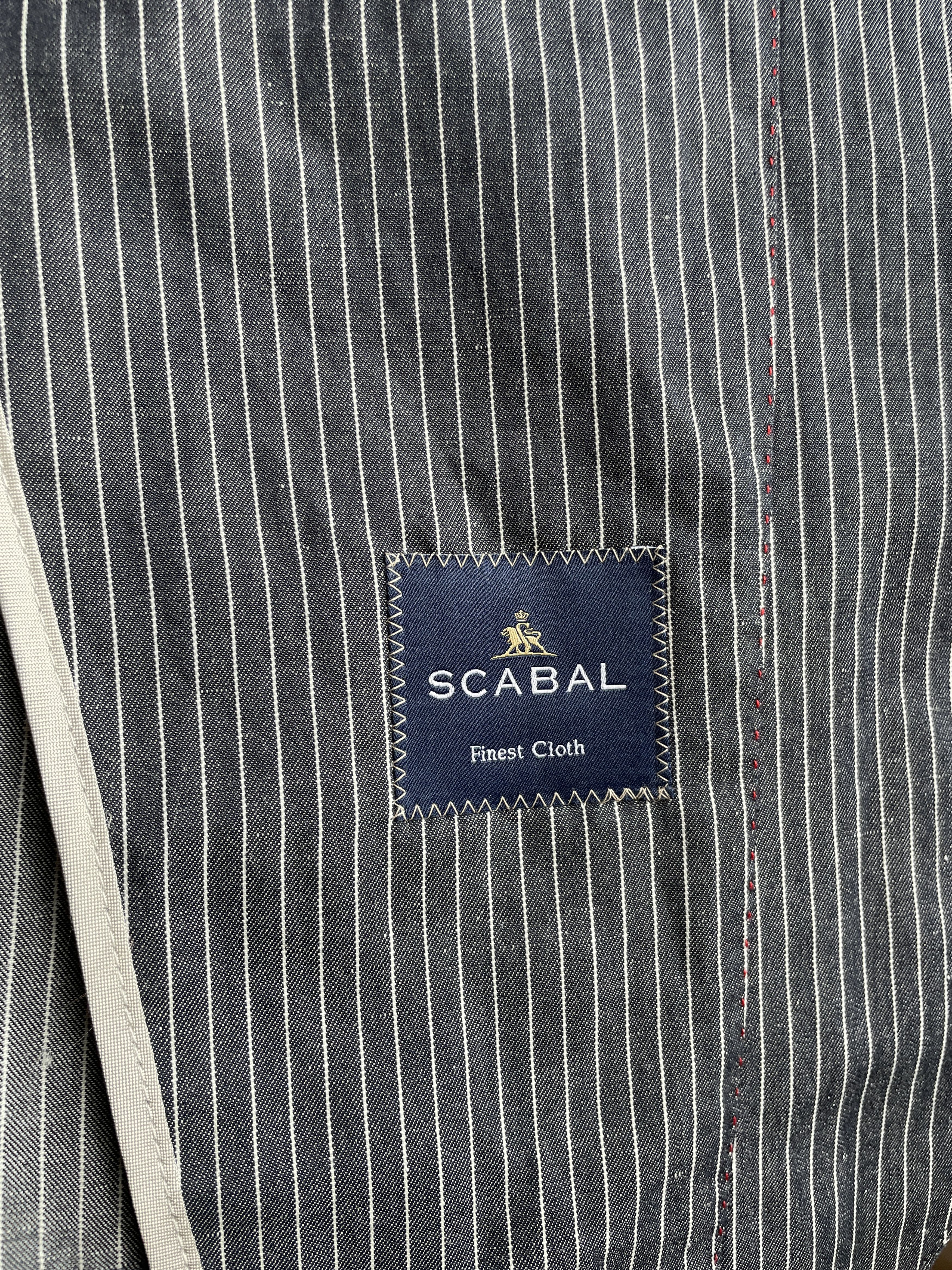 SCABAL Scabal Savile Row 3 Button Cotton Linen Striped Blazer Size 40R - 8 Thumbnail