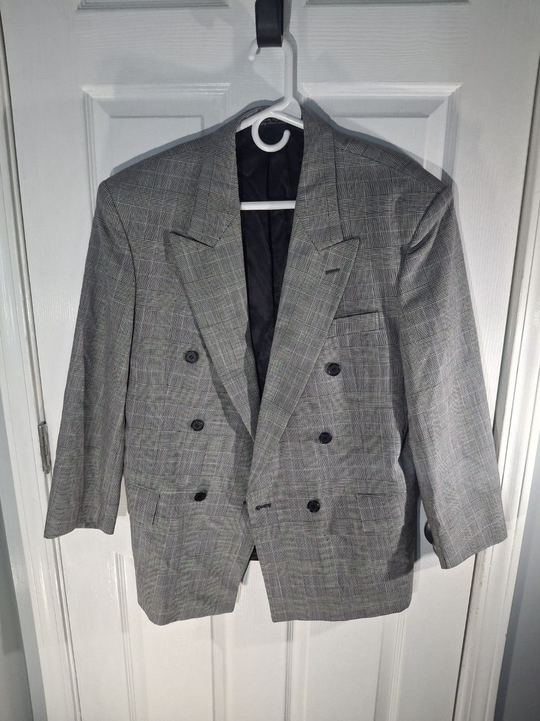 Other Vintage Egon von Furstenberg Double Breasted Plaid Blazer Size 42S - 1 Thumbnail