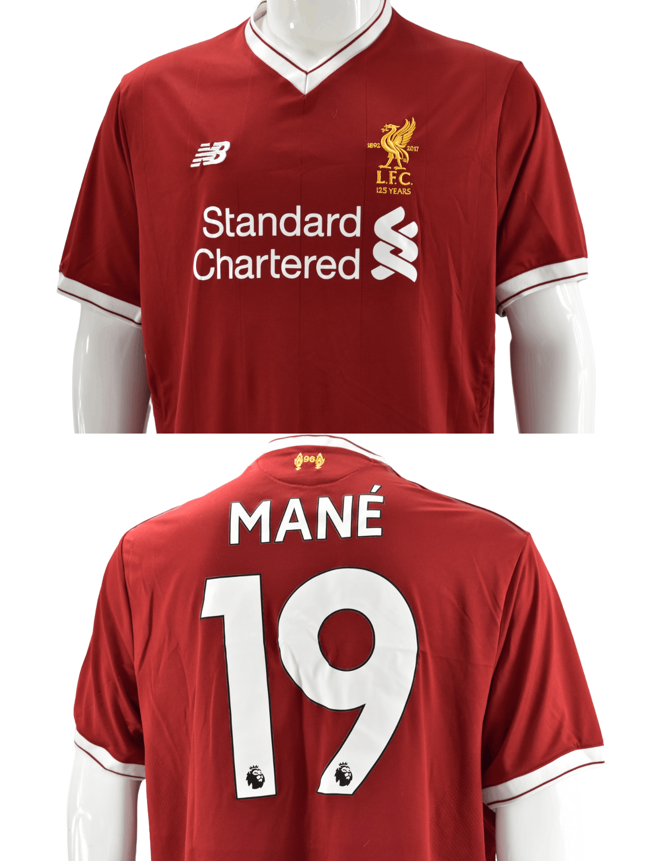 image of New Balance Liverpool Fc 2017-18 Home Shirt Mane' Size XL in Red, Men's