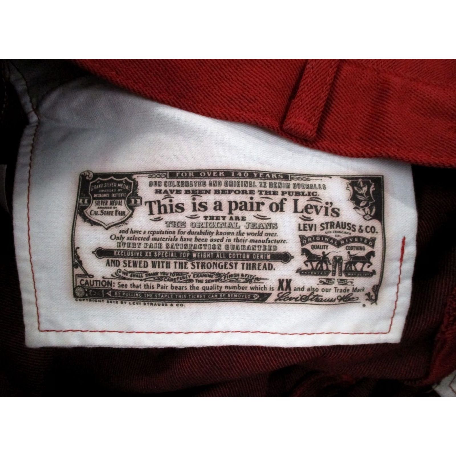 Levi's VINTAGE Levi's Jeans Mens 40 X 32 Red Denim Bootcut 501 XX Regular Pants Mens Size US 40 / EU 56 - 7 Thumbnail