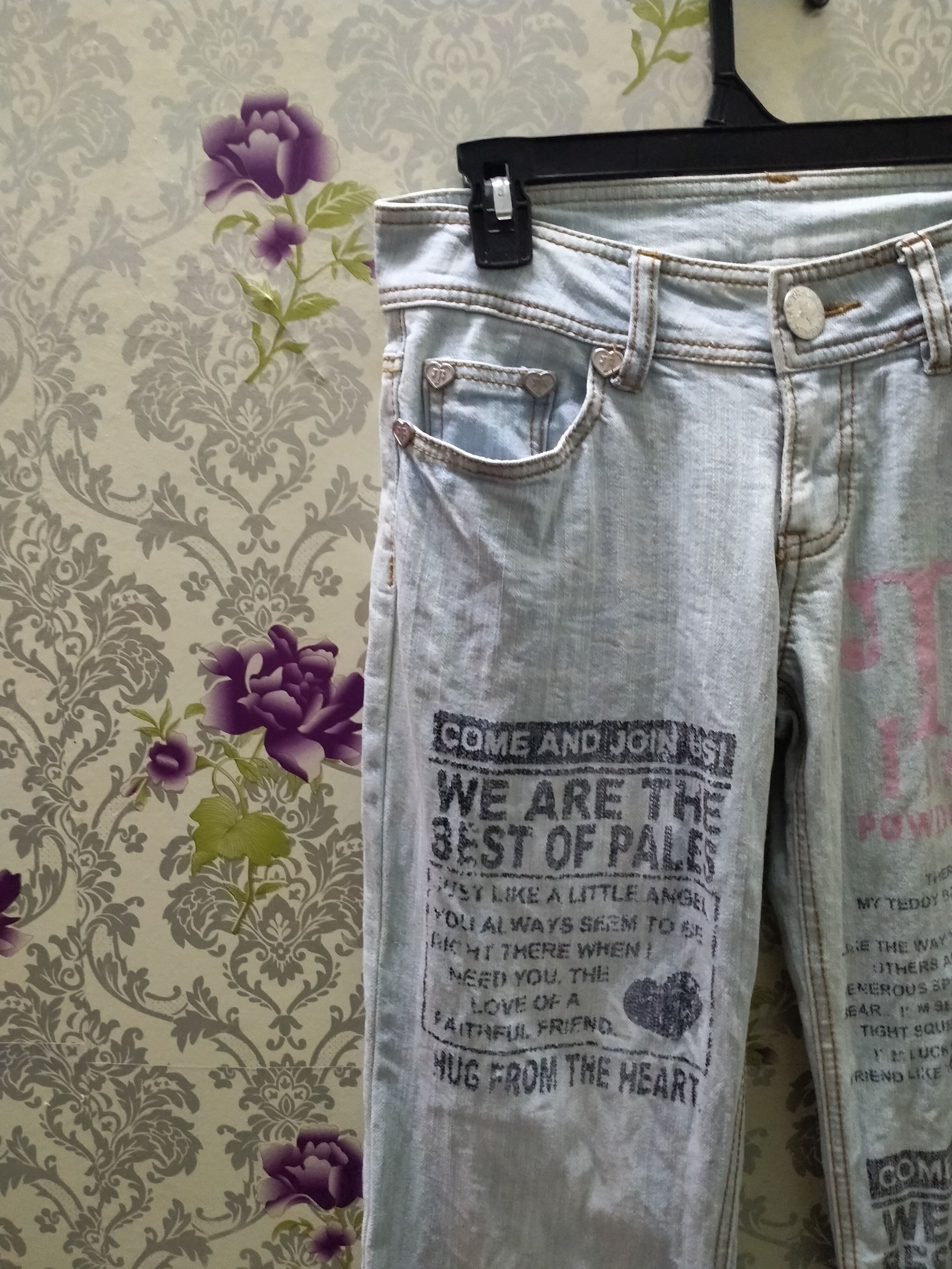 Hysteric Glamour × Japanese Brand Tralala buttefly slim jeans multi logo Size US 30 / EU 46 - 4 Thumbnail
