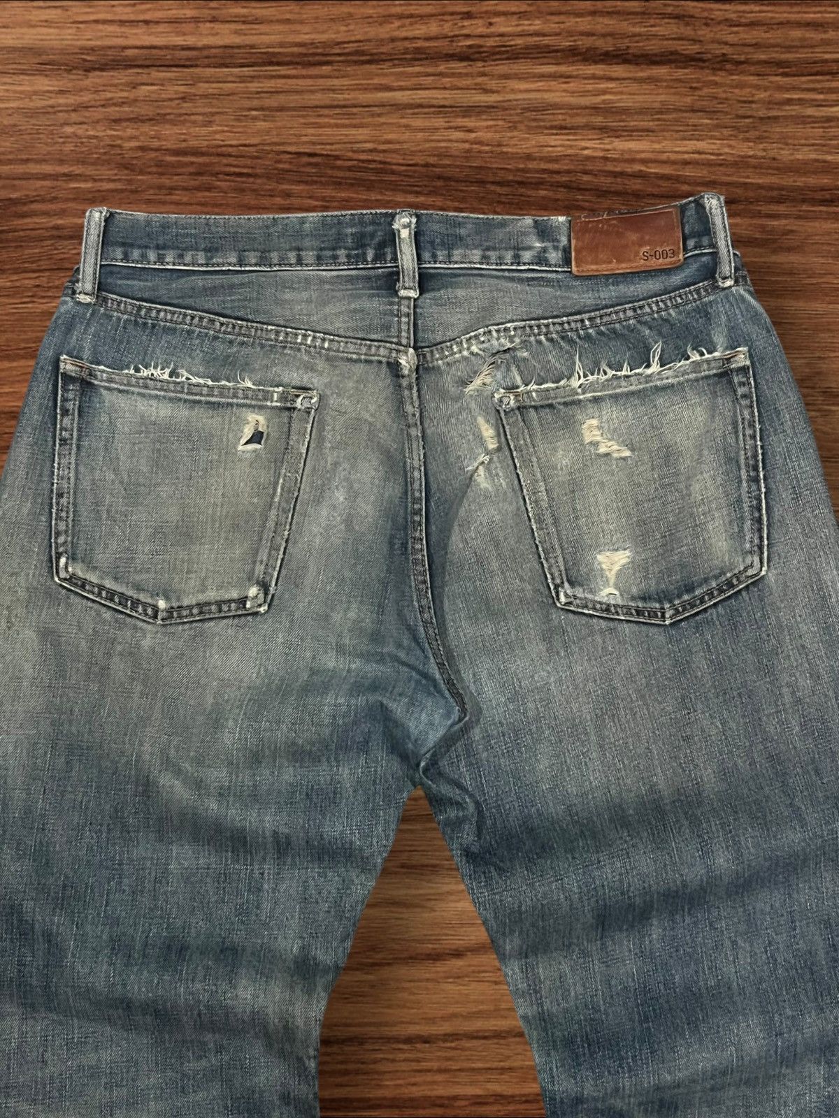 Jun Takahashi Vintage Japanese Brand Uniqlo Trash Ripped Classic Fit Jeans Size US 34 / EU 50 - 6 Thumbnail