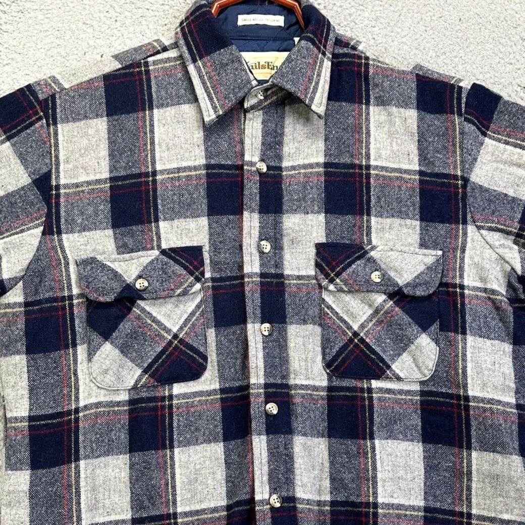 Rails Trails End Shacket Shirt Mens Medium Blue Plaid Wool Nylon Quilted Flap Pockets Shacket Shirt Button-Up Barn? Size US M / EU 48-50 / 2 - 2 Thumbnail