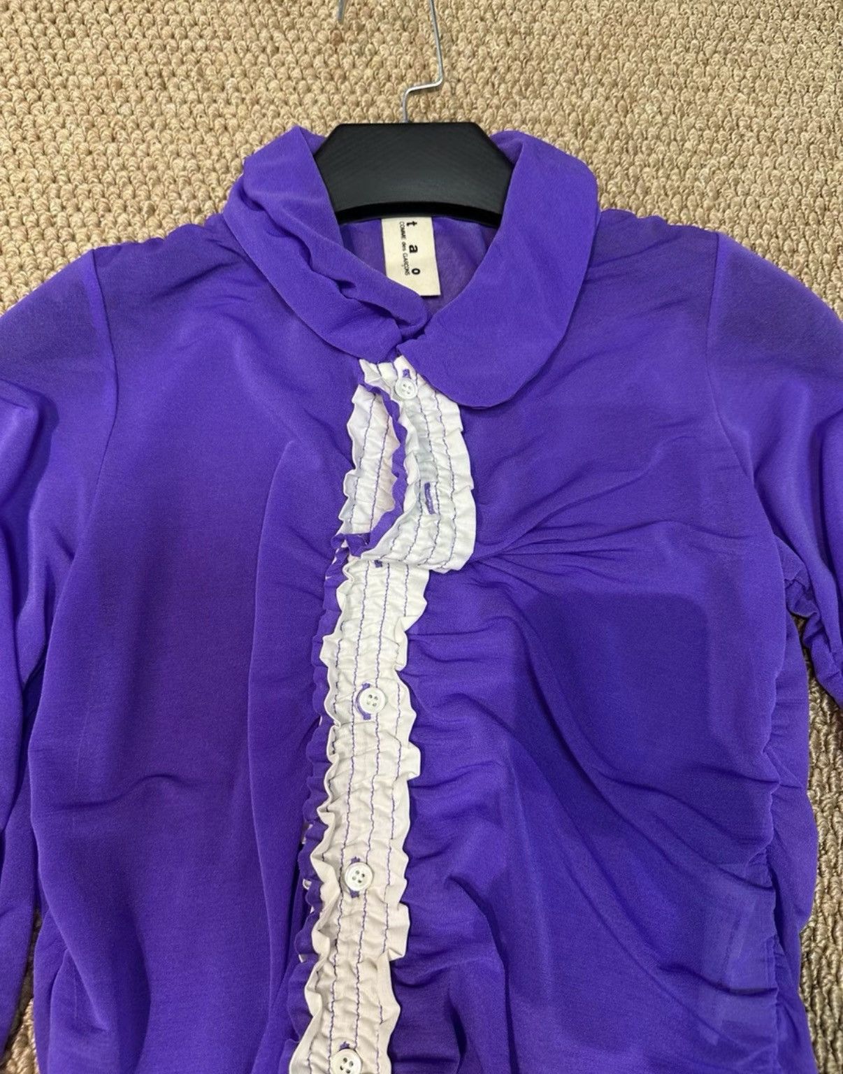 Comme des Garcons COMME des GARÇONS0 Pleated Peter Pan Collar Shirt K23 Size S / US 4 / IT 40 - 3 Thumbnail