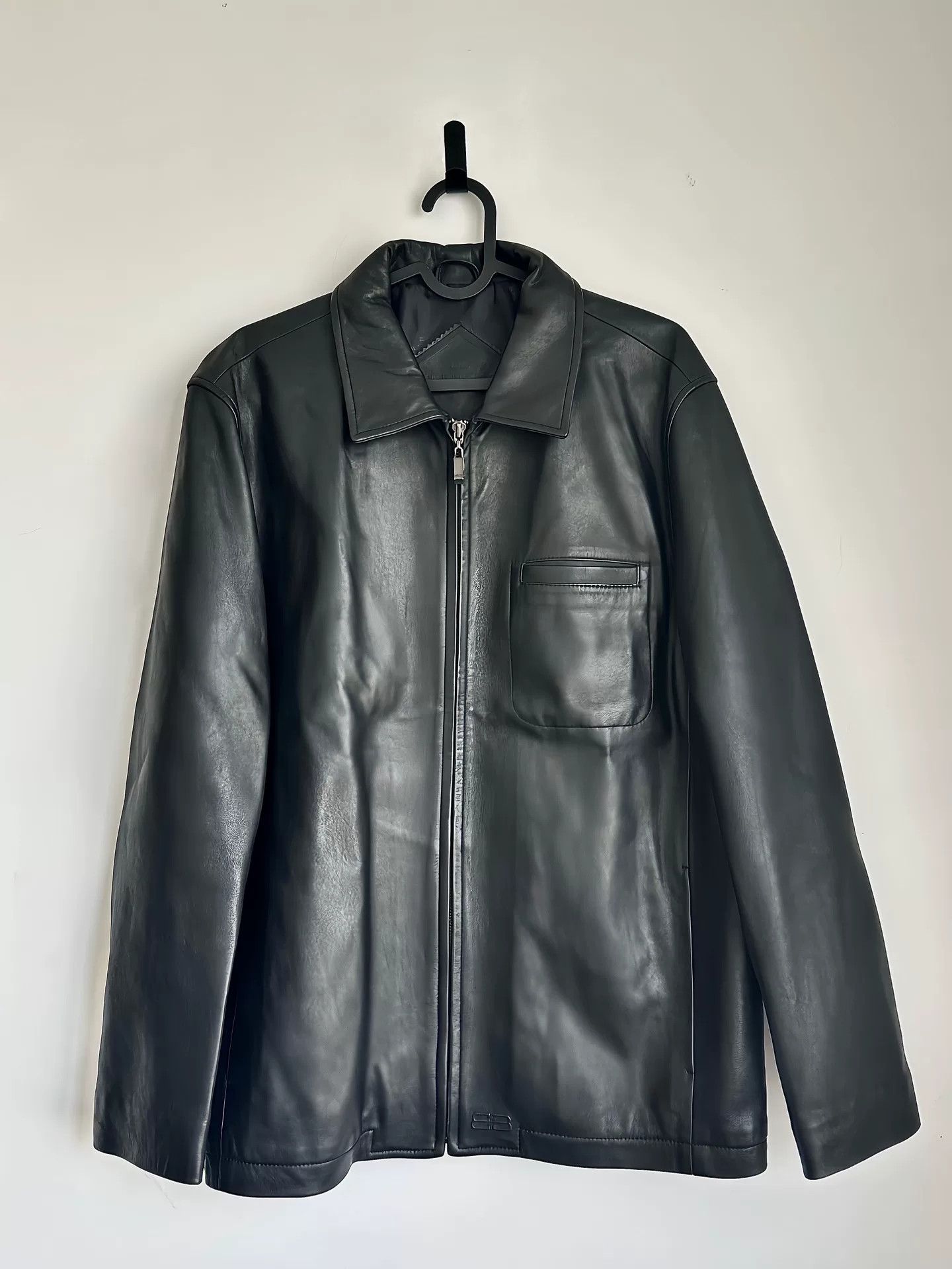 Balenciaga Balenciaga Vintage Collared Leather Jacket Size US XL / EU 56 / 4 - 1 Thumbnail