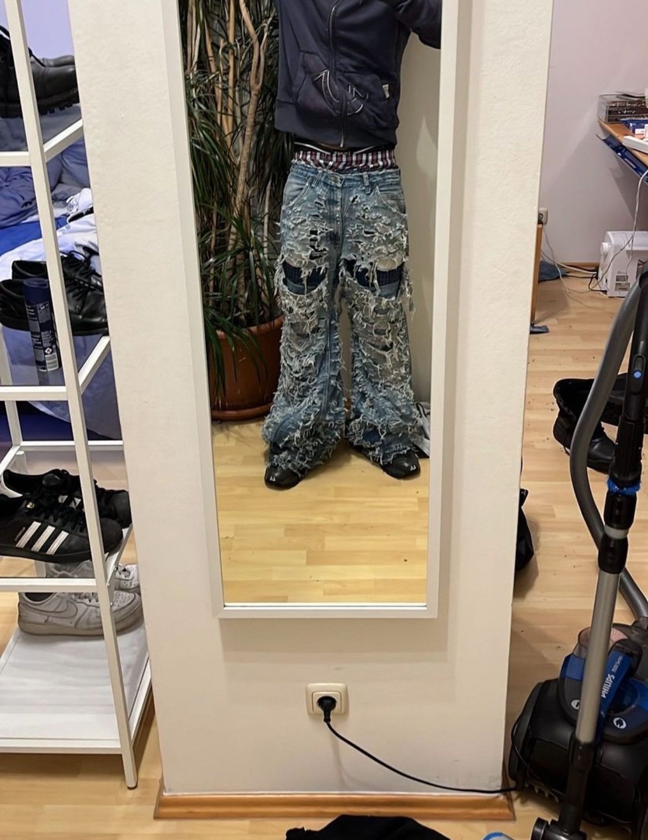 Handmade 1of1 crtbycmb heavy denim - handmade distressed 42x120 Size US 42 / EU 58 - 1 Thumbnail