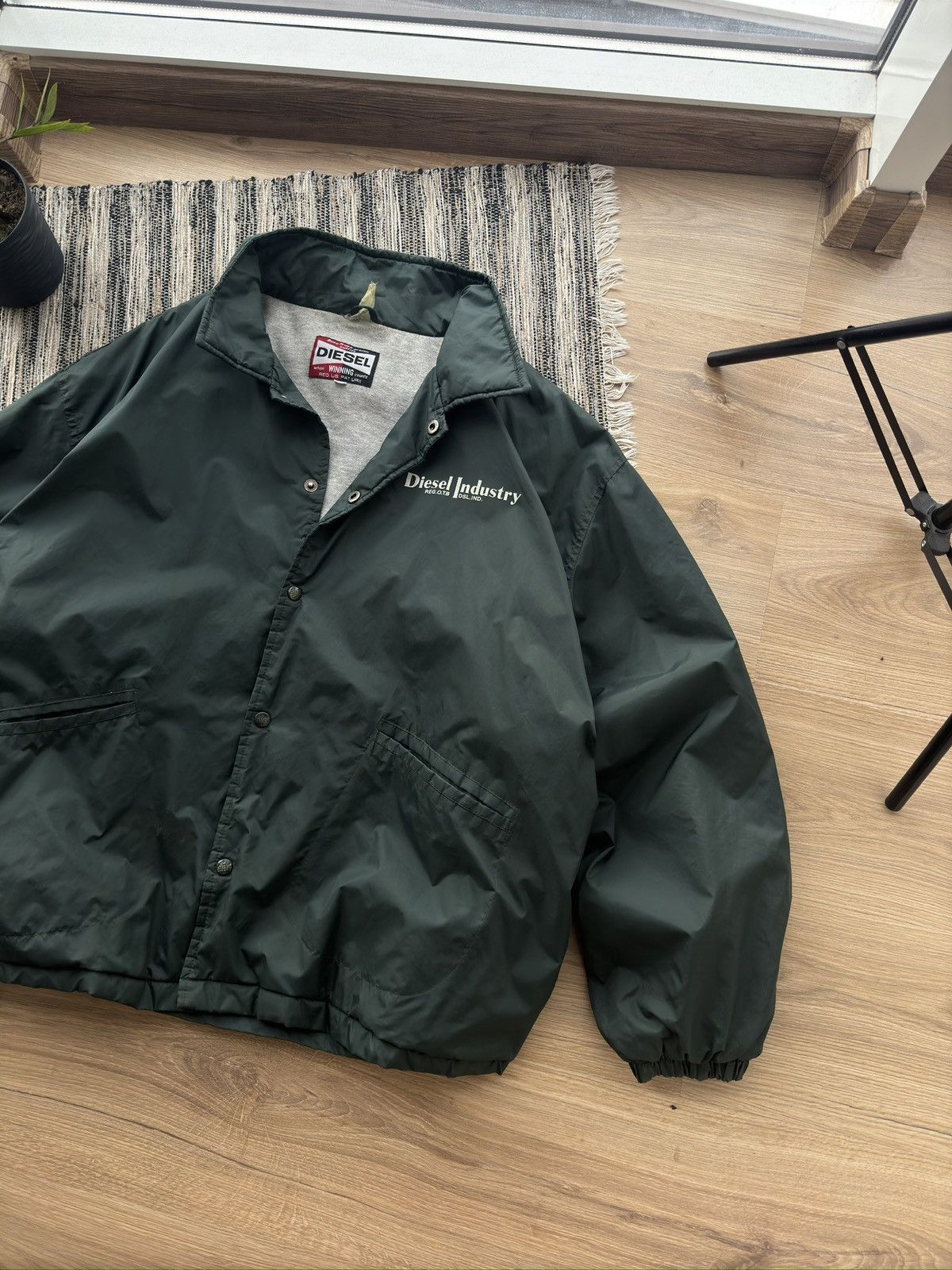 Diesel Vintage DIESEL Rare Y2K Big logo green nylon jacket Size US XXL / EU 58 / 5 - 4 Thumbnail
